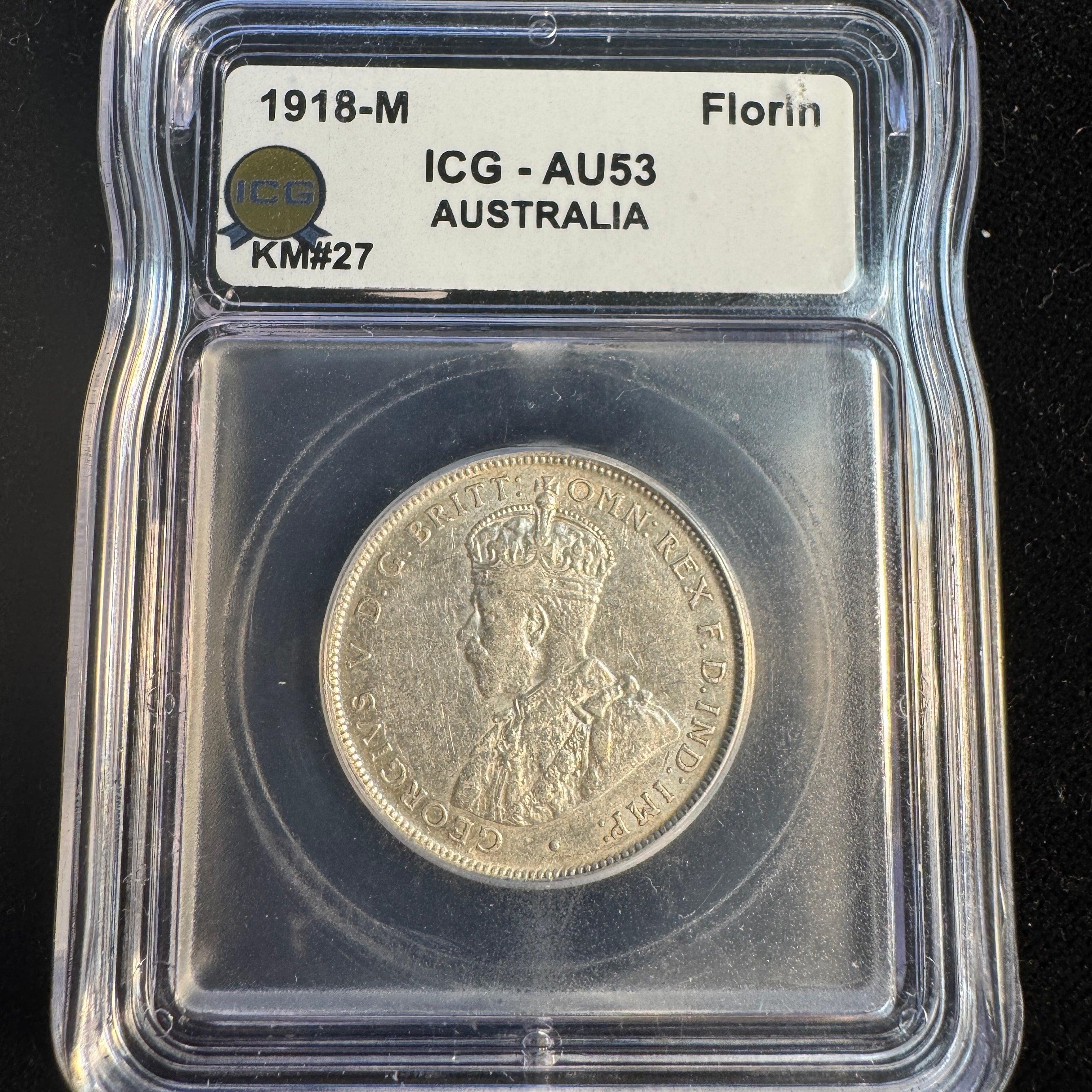 1918-M Australia Florin (2S) KM-27, ICG AU-53