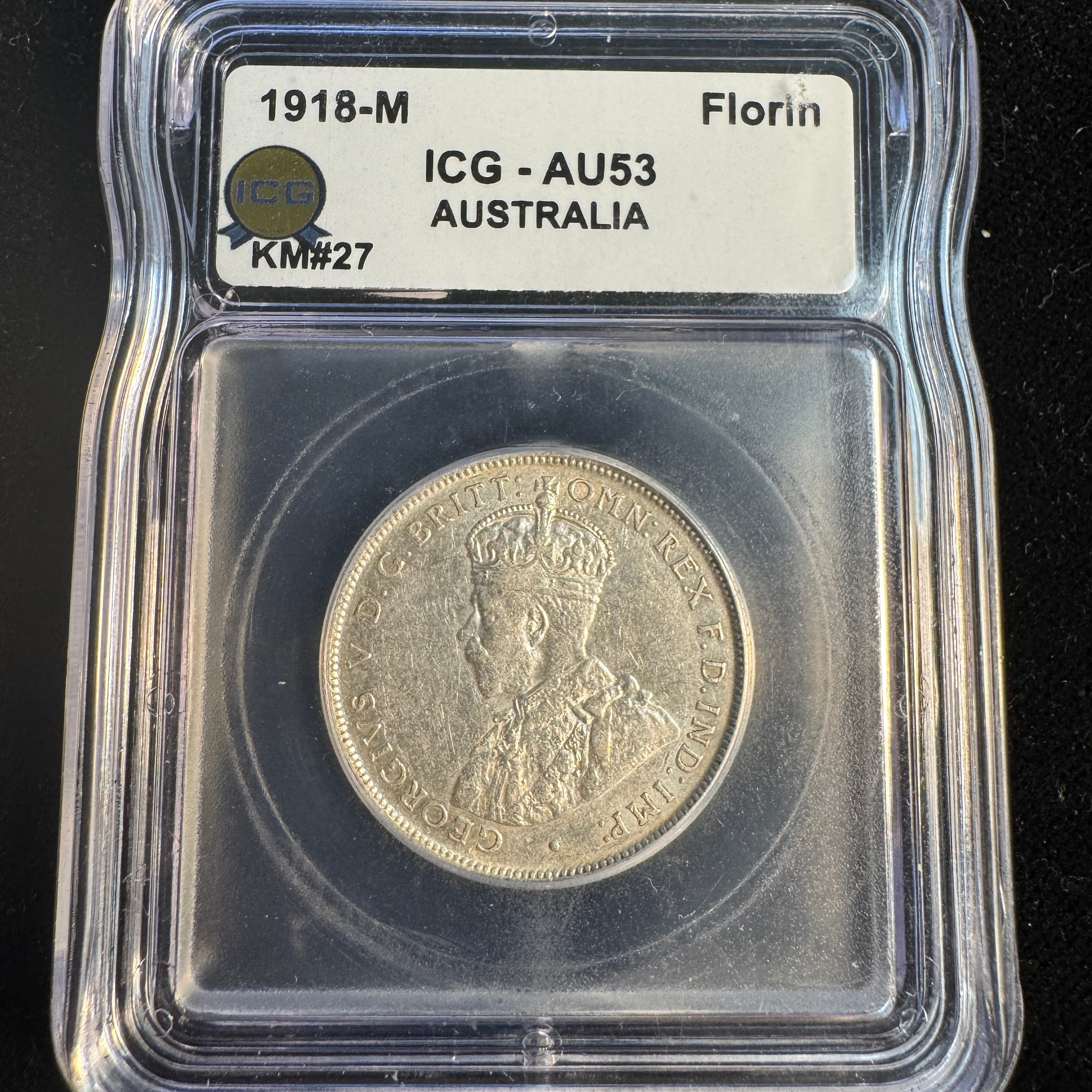 1918-M Australia Florin (2S) KM-27, ICG AU-53