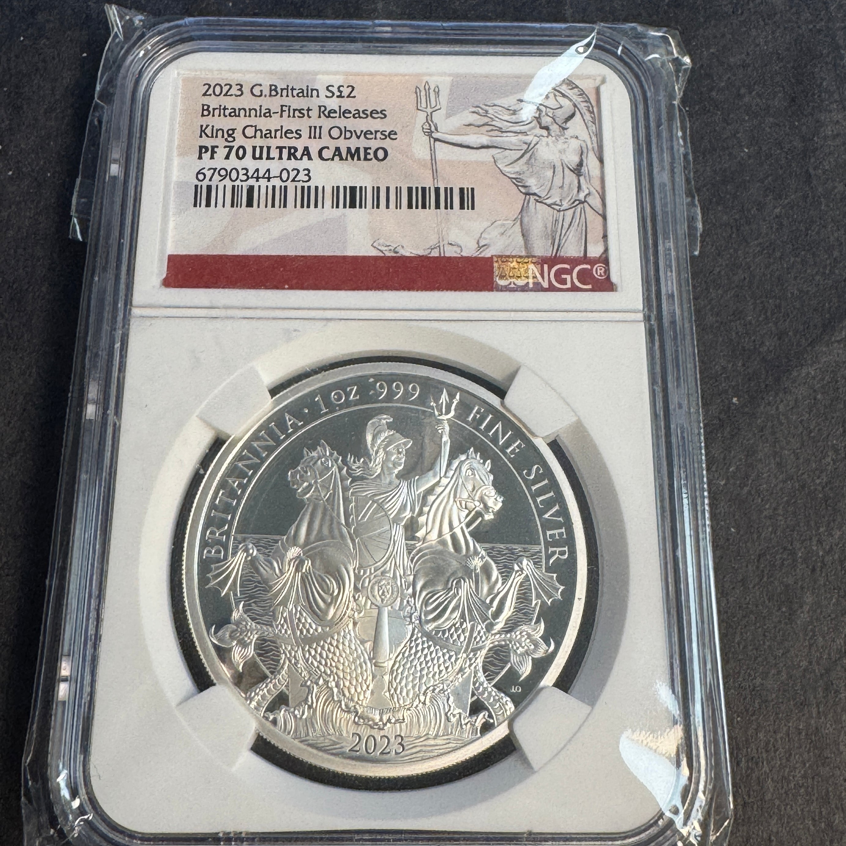 2023 Great Britain S£2 Britannia, 1st Release Charles III 👑Coronation Issue, NGC PF-70 Ultra Cameo 🇬🇧