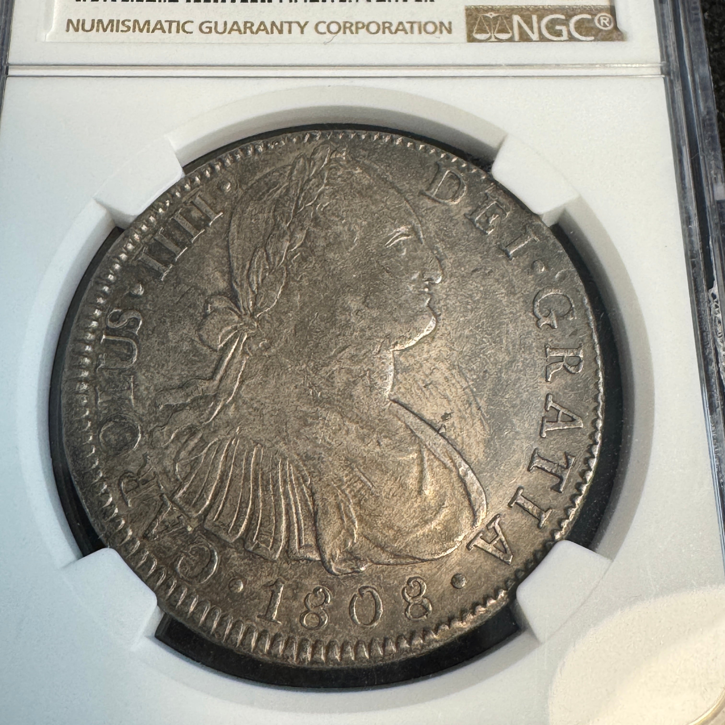 1808 Mo-TH Mexico 8 Reales Charles IV, KM-109, NGC AU-53