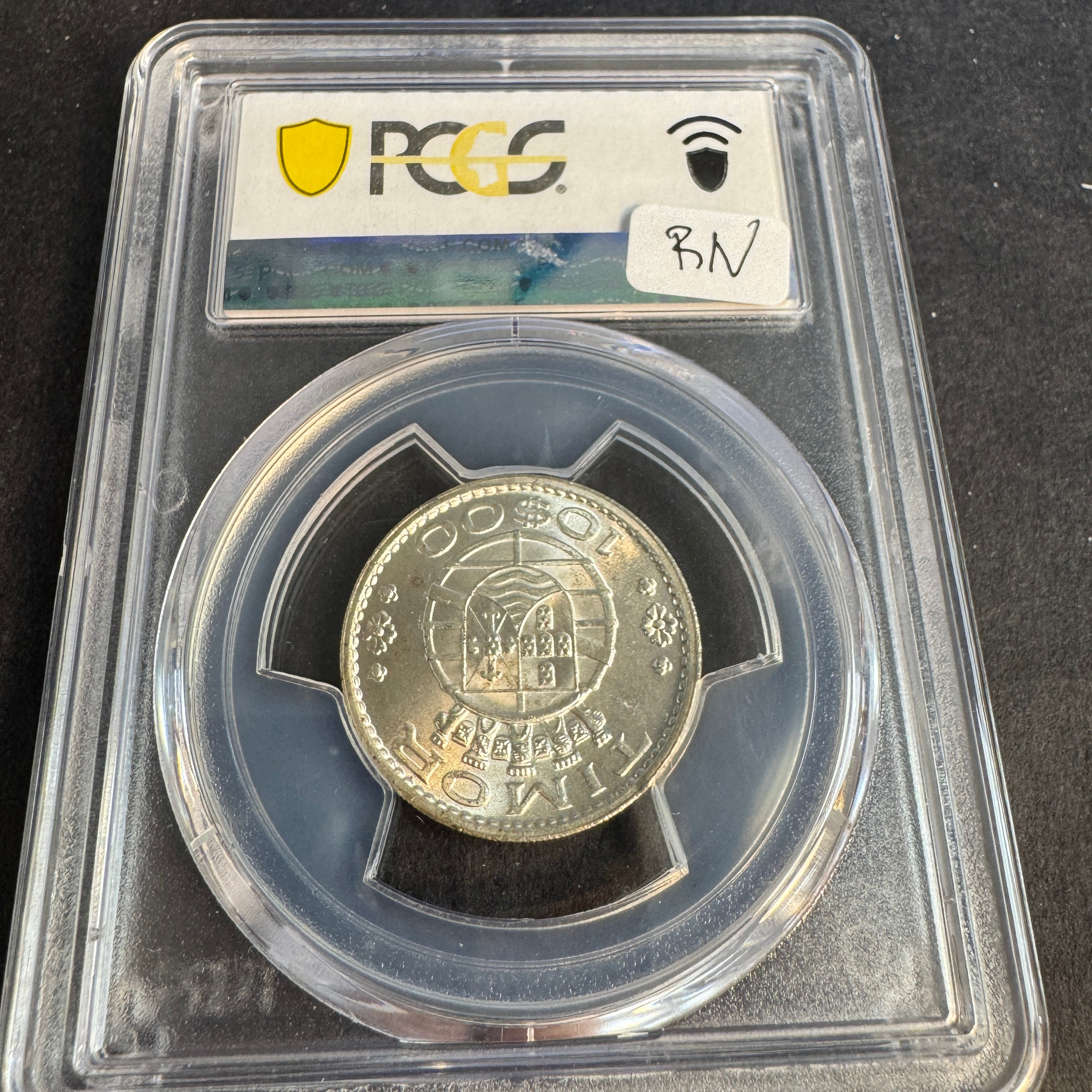 1964 Portuguese Timor 10 Escudos silver, PCGS MS-65, Top Pop 5/0