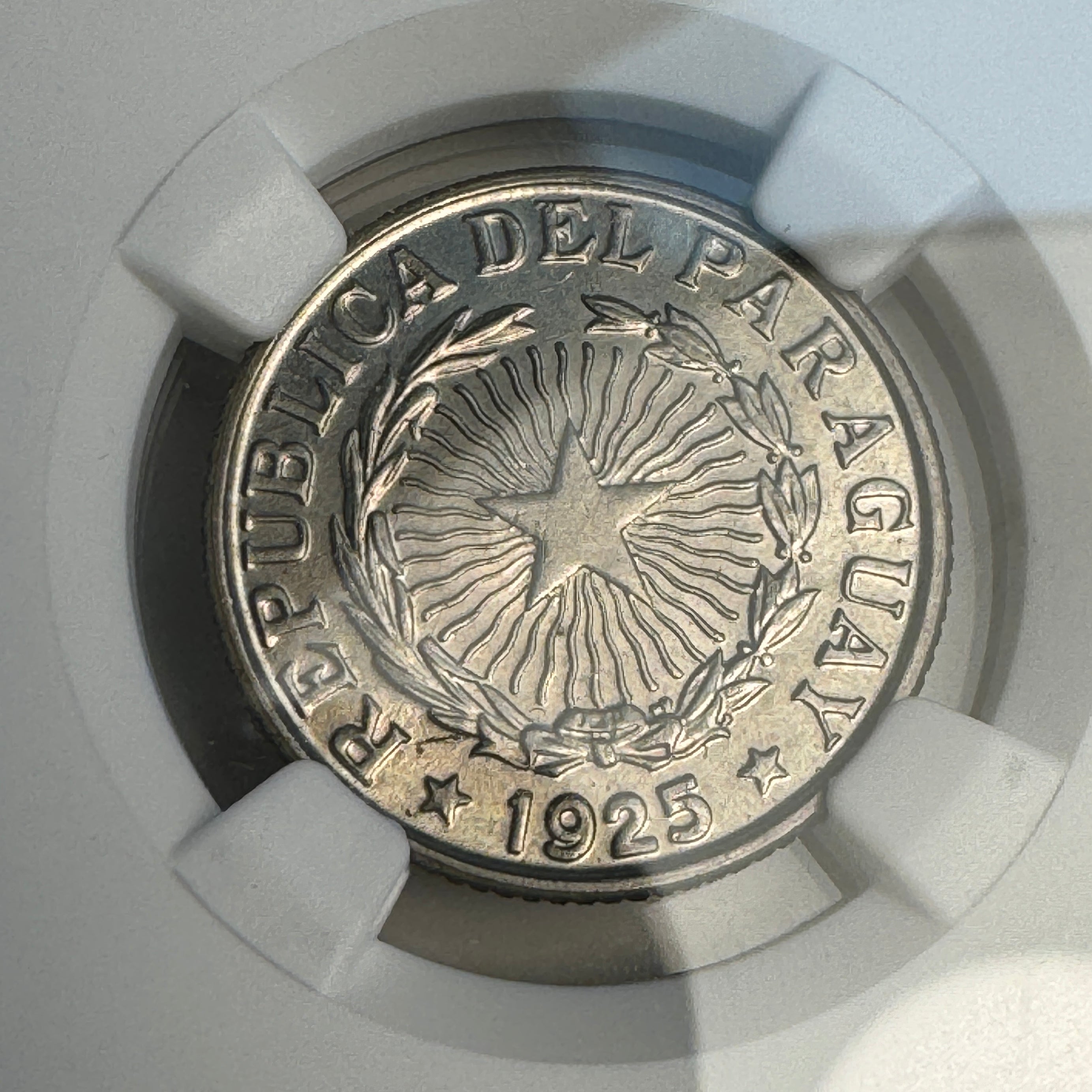 1925 Paraguay 2 Pesos, NGC MS-65, Pop 2/1 🇵🇾