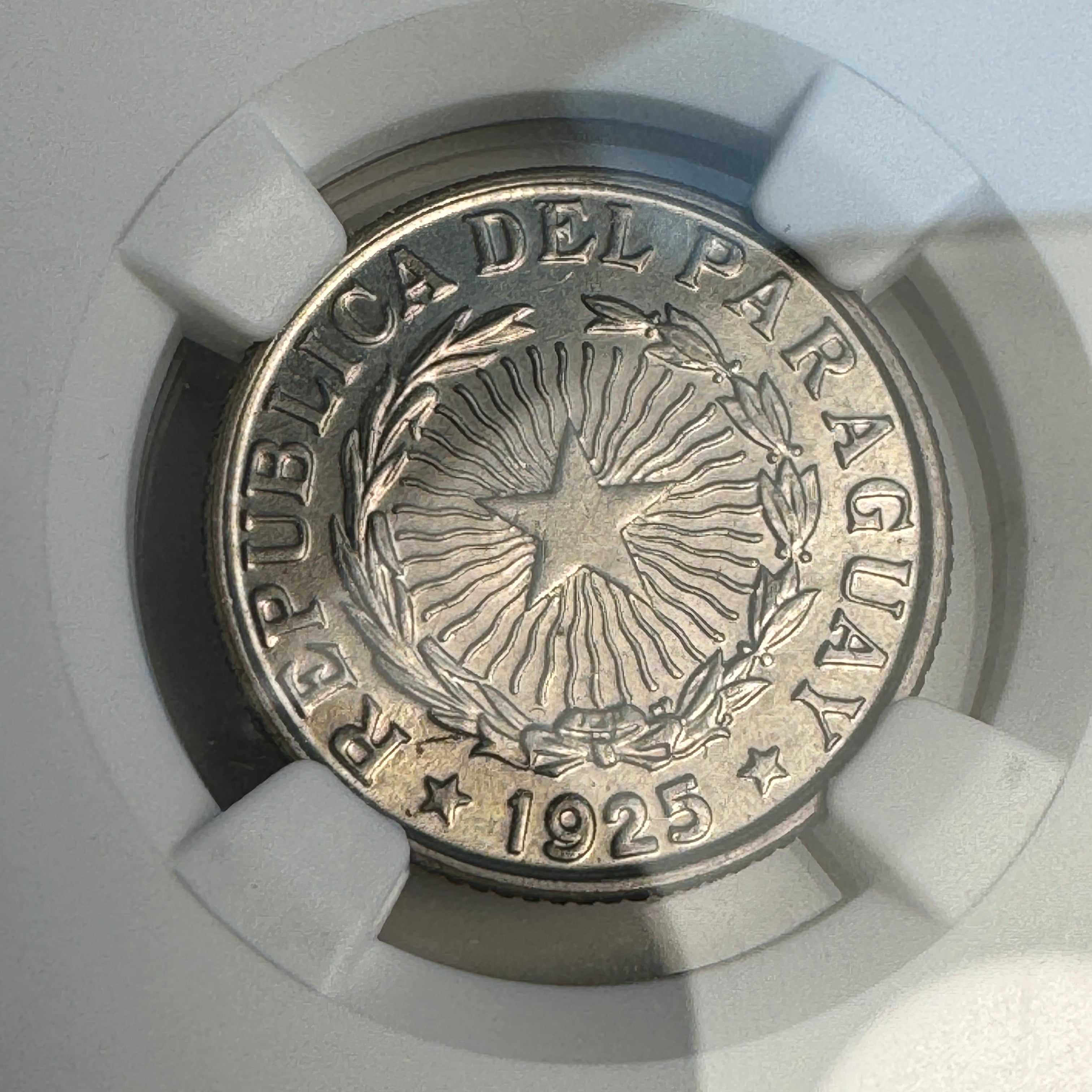 1925 Paraguay 2 Pesos, NGC MS-65, Pop 2/1 🇵🇾
