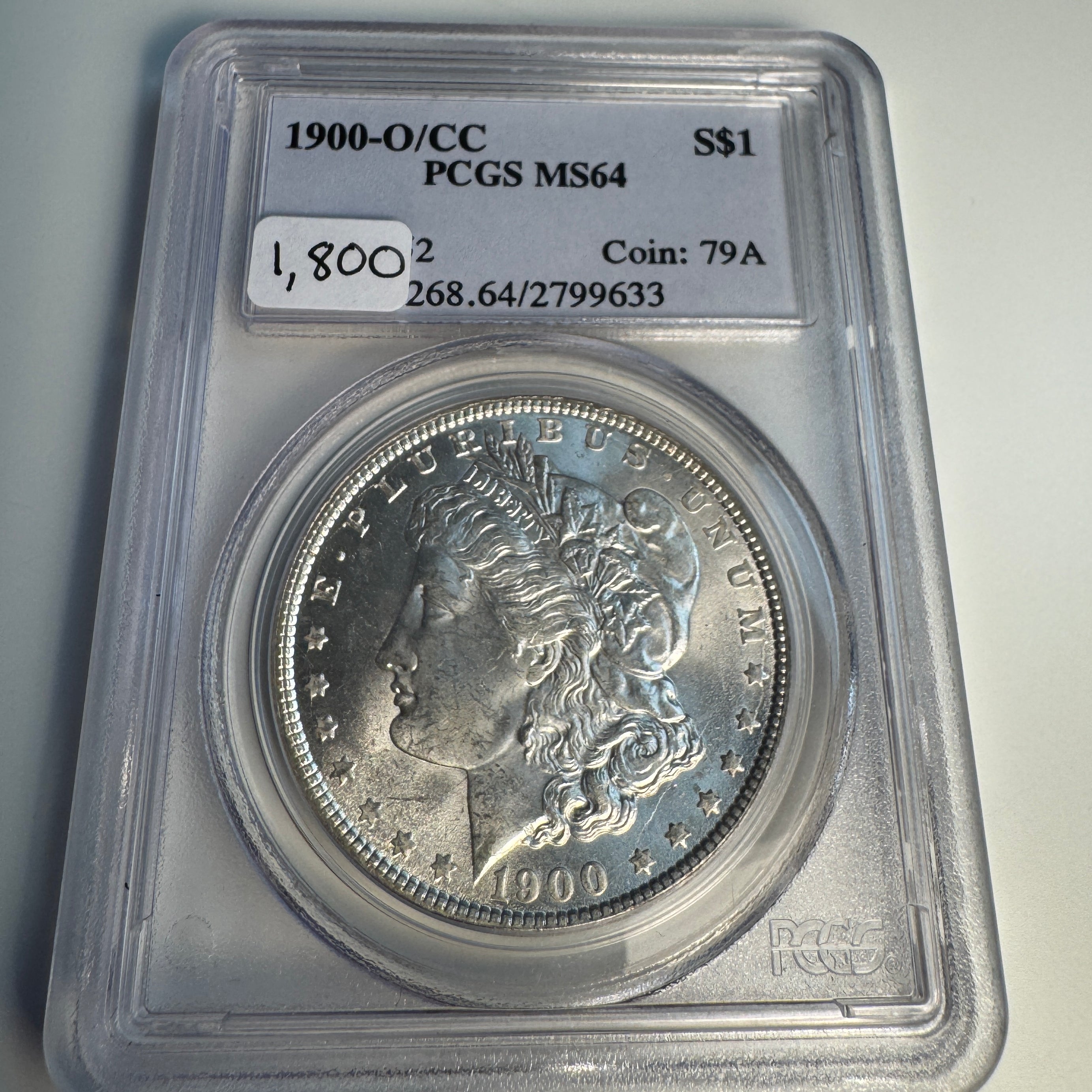 1900-O/CC Morgan Silver Dollar PCGS MS-64