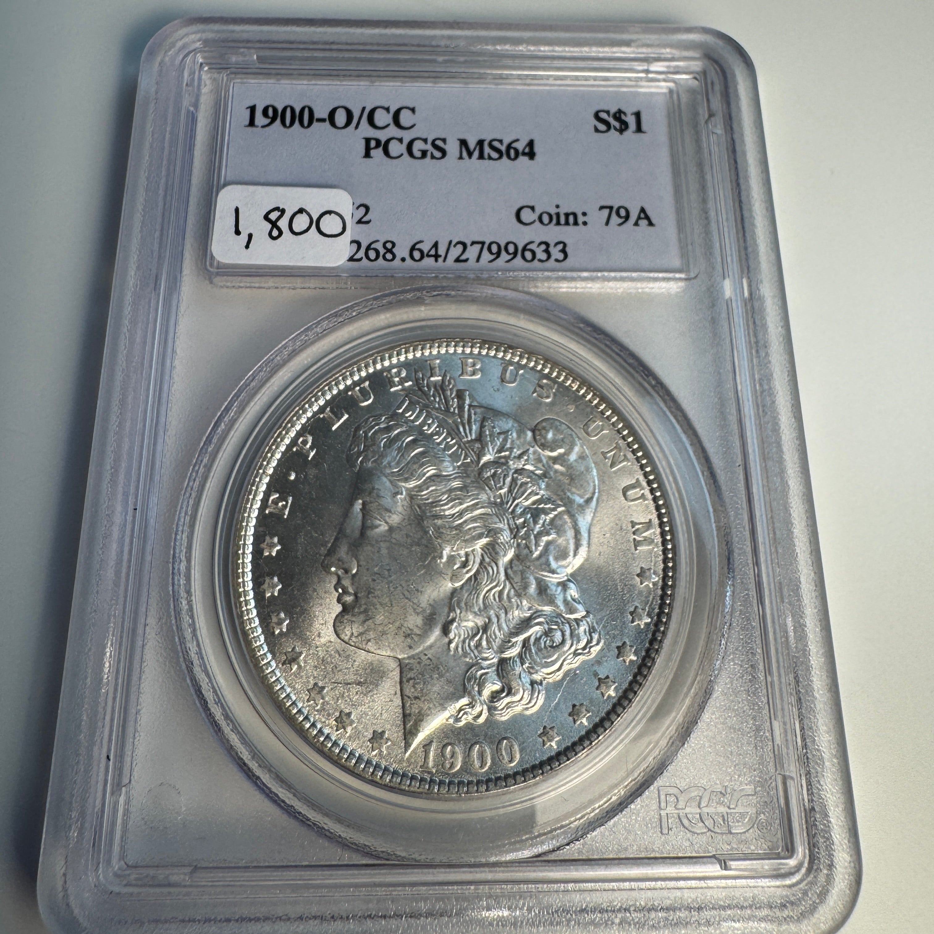1900-O/CC Morgan Silver Dollar PCGS MS-64
