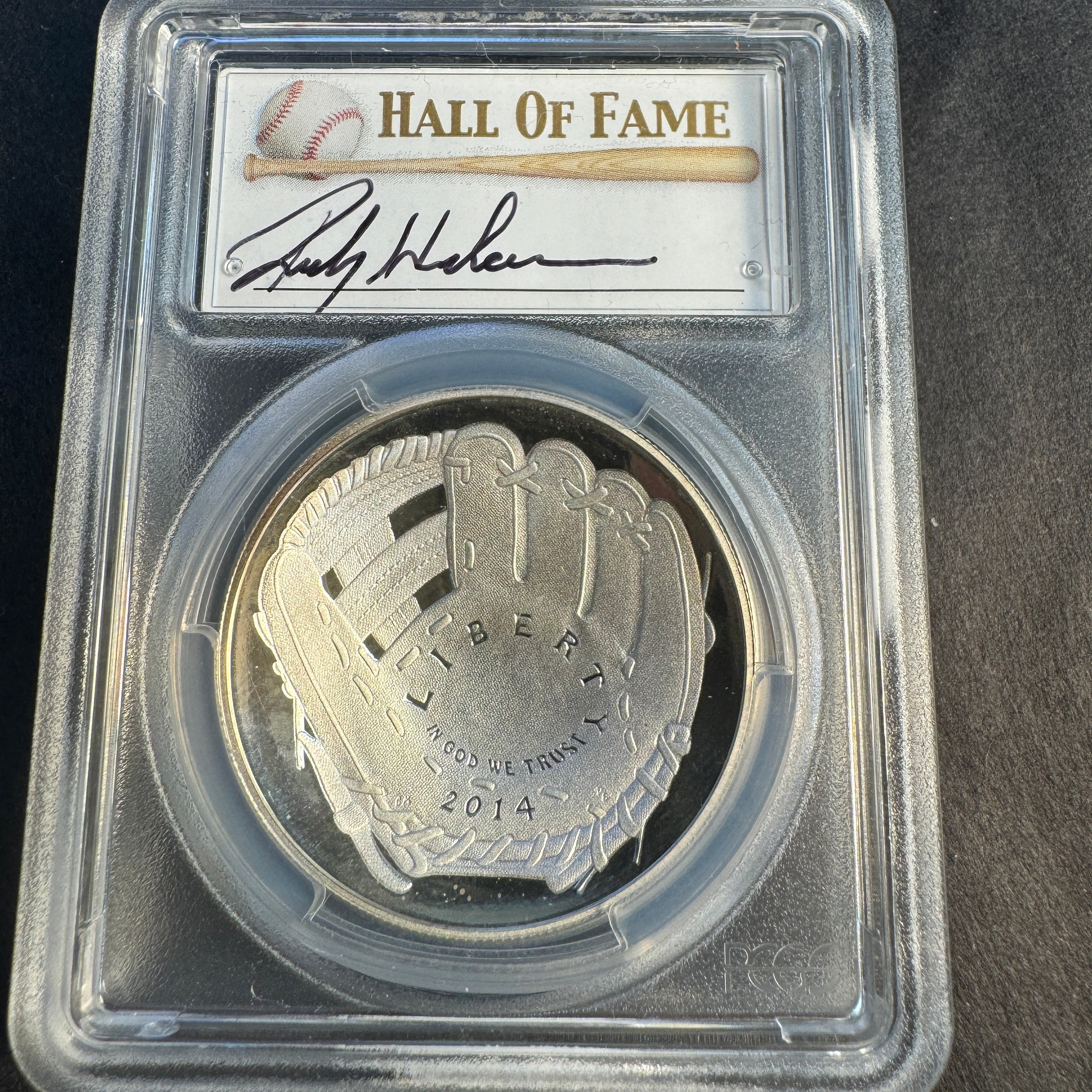 Ricky Henderson Autographed 2014-P Baseball Hall of Fame Concave Proof Silver Dollar, PCGS PR-70 DCAM