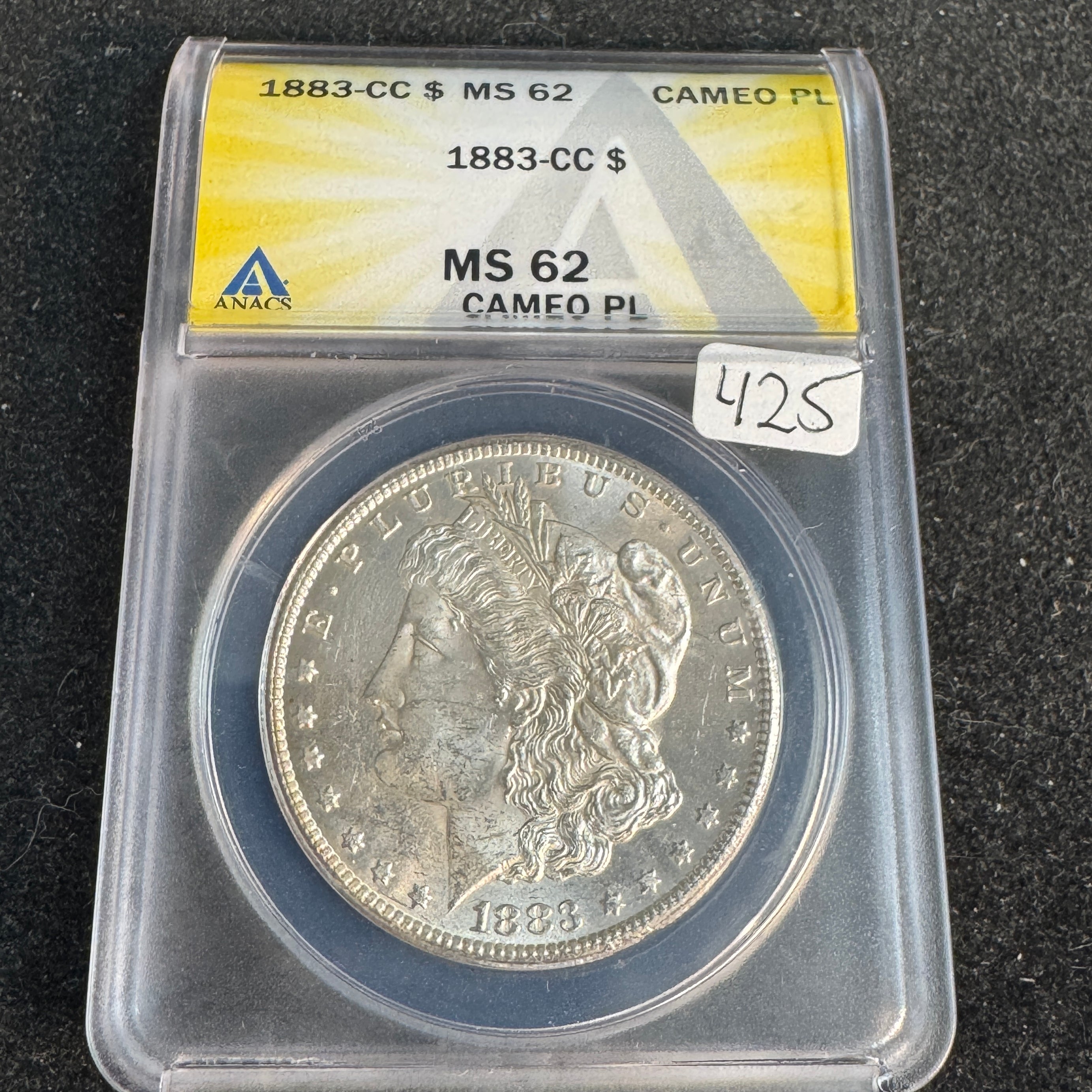 1883-CC Morgan Silver Dollar, ANACS MS-62 Cameo PL