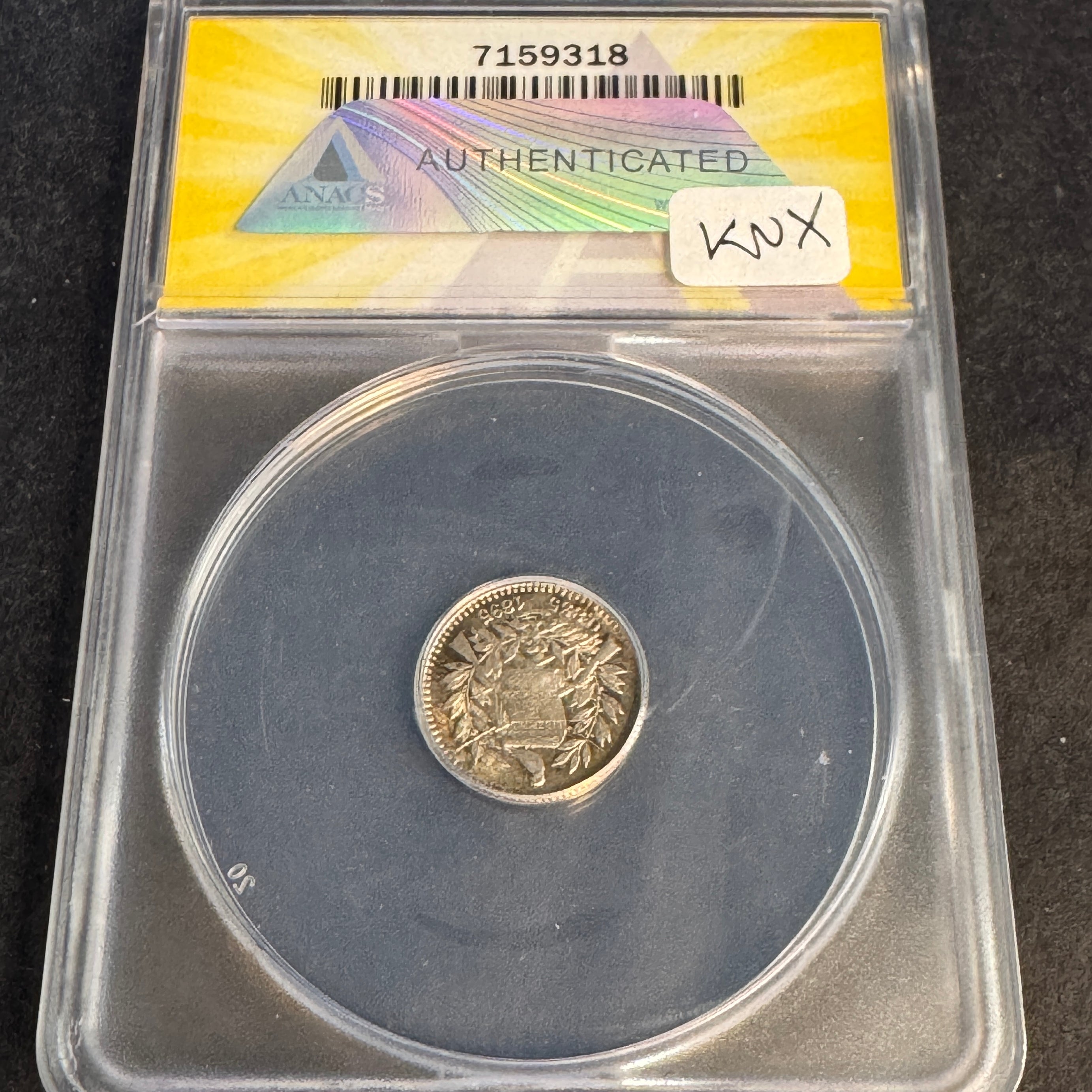 1895 Guatemala 1/2 Real, Doubled-Die Obverse, ANACS AU-55