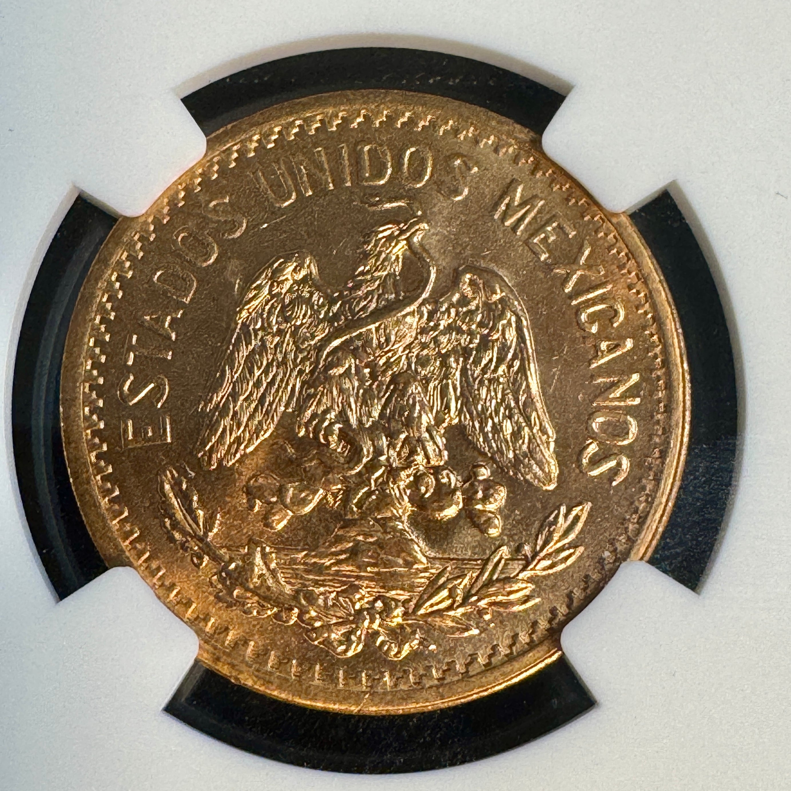 1935-Mo Mexico 10 Centavos Bronze, NGC MS-66 RD 🇲🇽