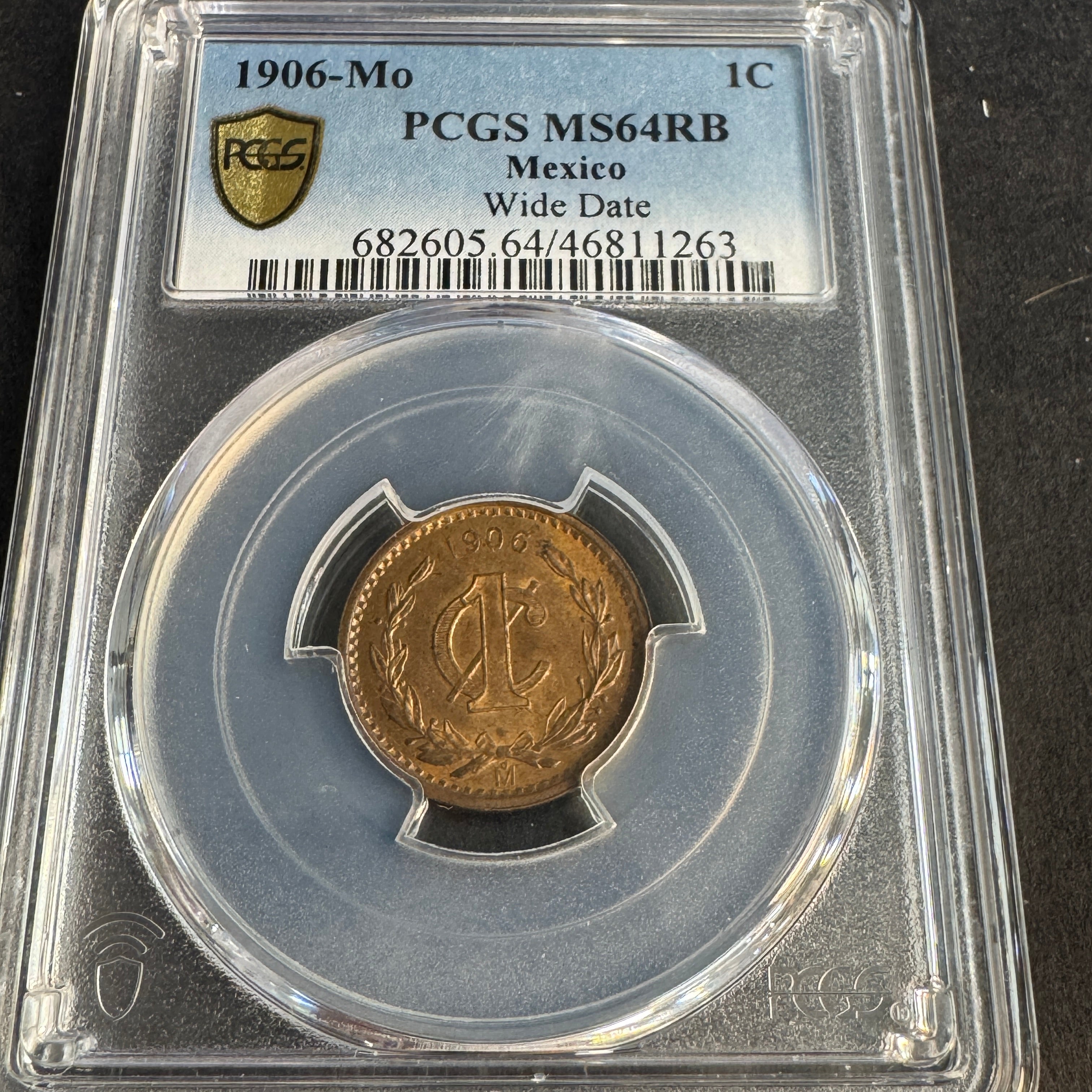 1906 Mo Mexico 1 Centavo Wide Date, PCGS MS-64 RB 🇲🇽