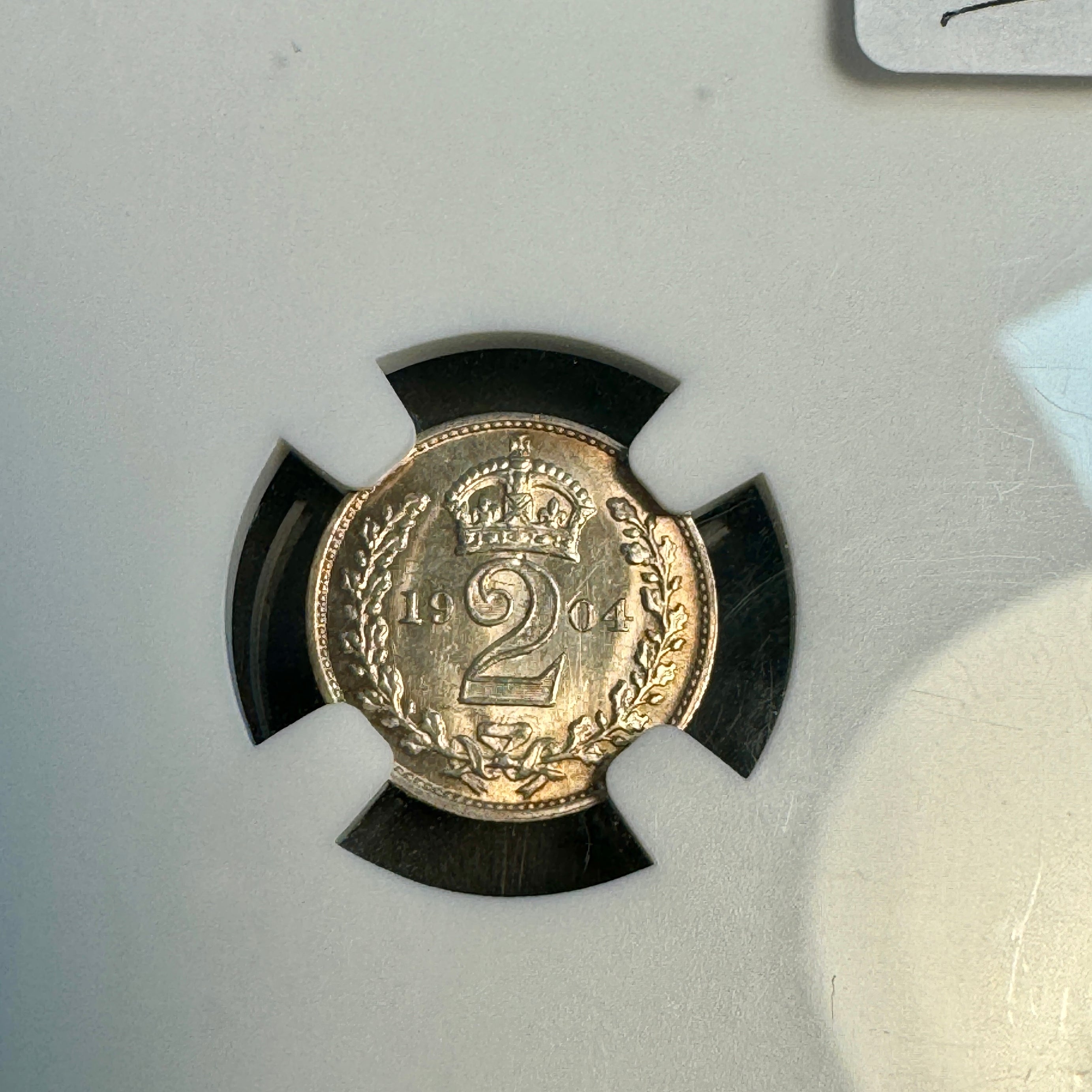 1904 Great Britain 2 Pence Maundy Silver, Edward VII, NGC MS-66 🇬🇧