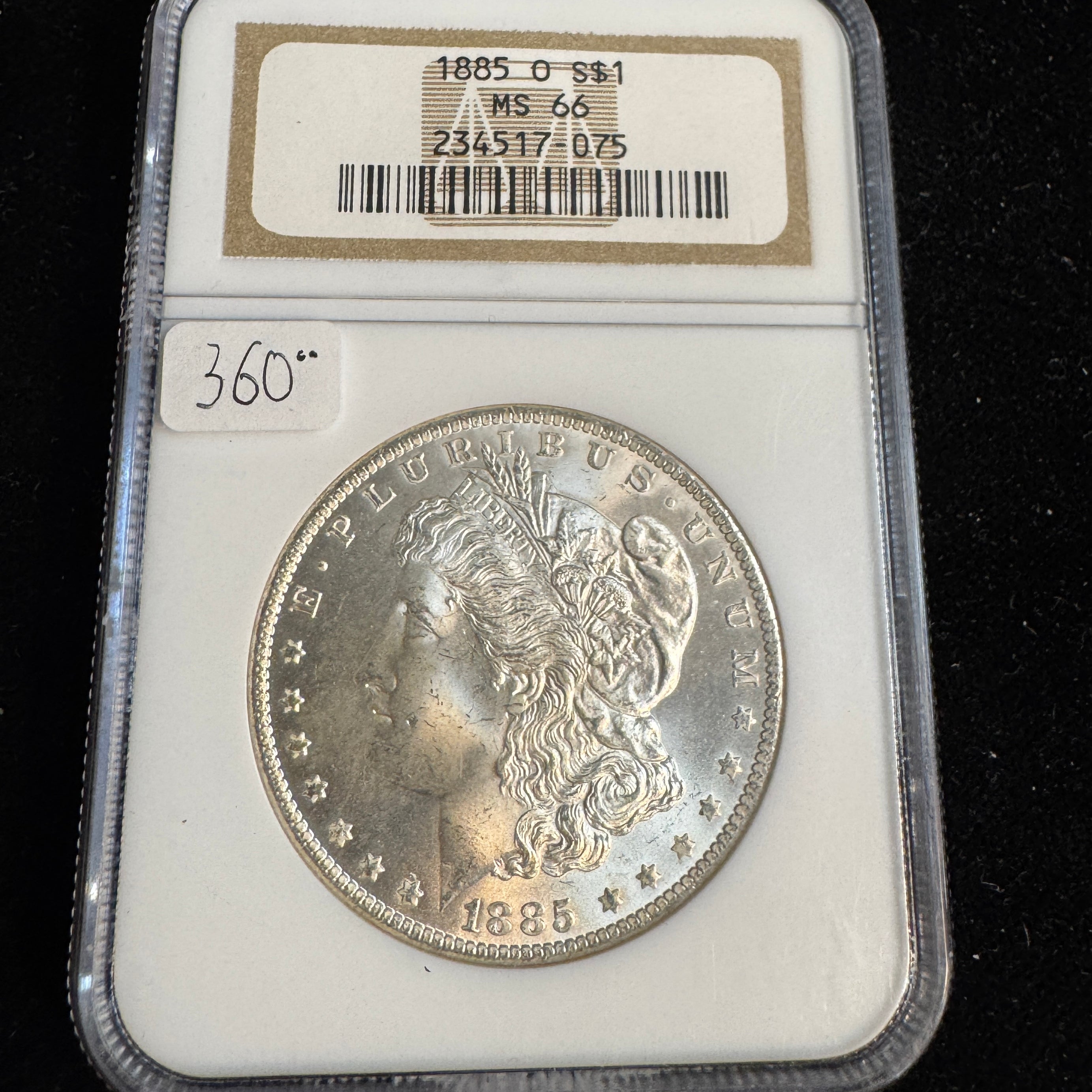 1885-O Morgan Silver Dollar, NGC MS-66