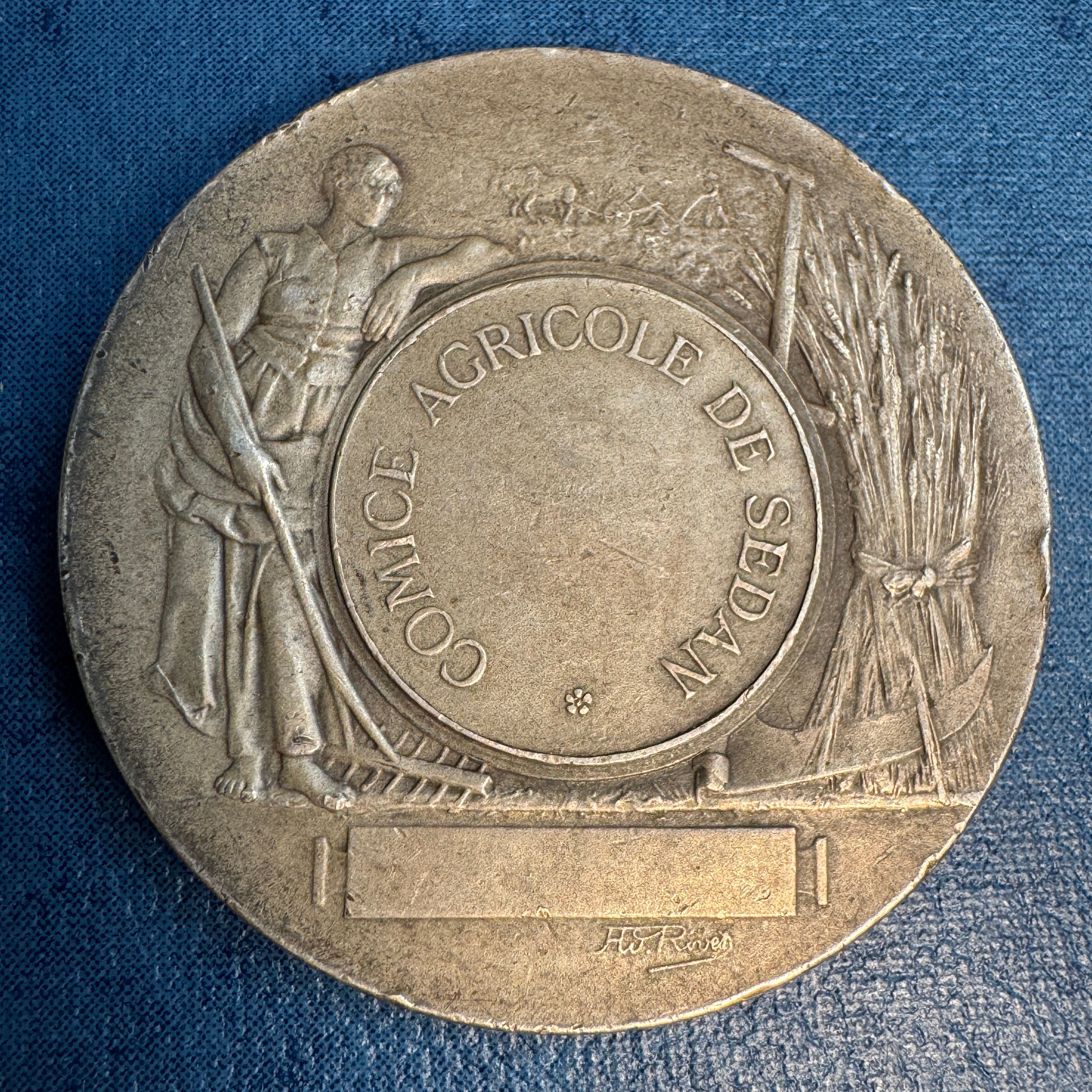 Comice Agricole De Sedan, c1800s 45mm 44g French Republic Silver Medal, High relief, uncommon