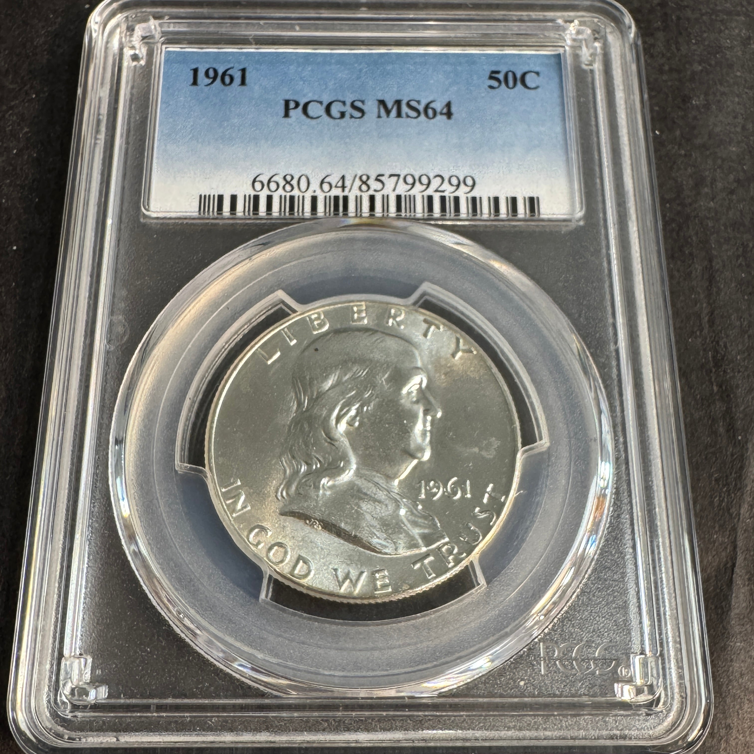 1961 (P) Franklin Half Dollar, PCGS MS-64