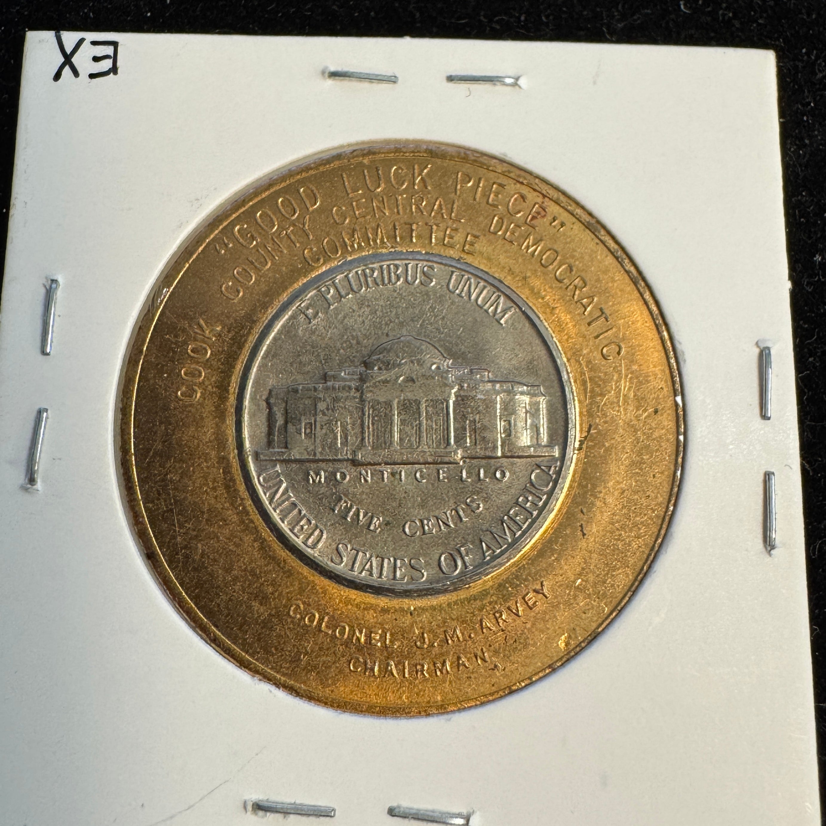 1950 Chicago Democratic National Conference & Jefferson Jubilee year encased nickel