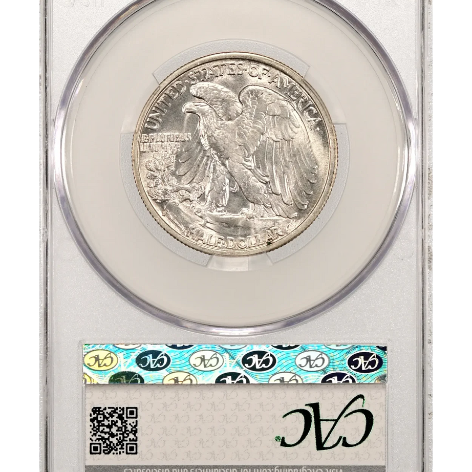 1940-S Walking Liberty US 50c Silver, CAC MS-62
