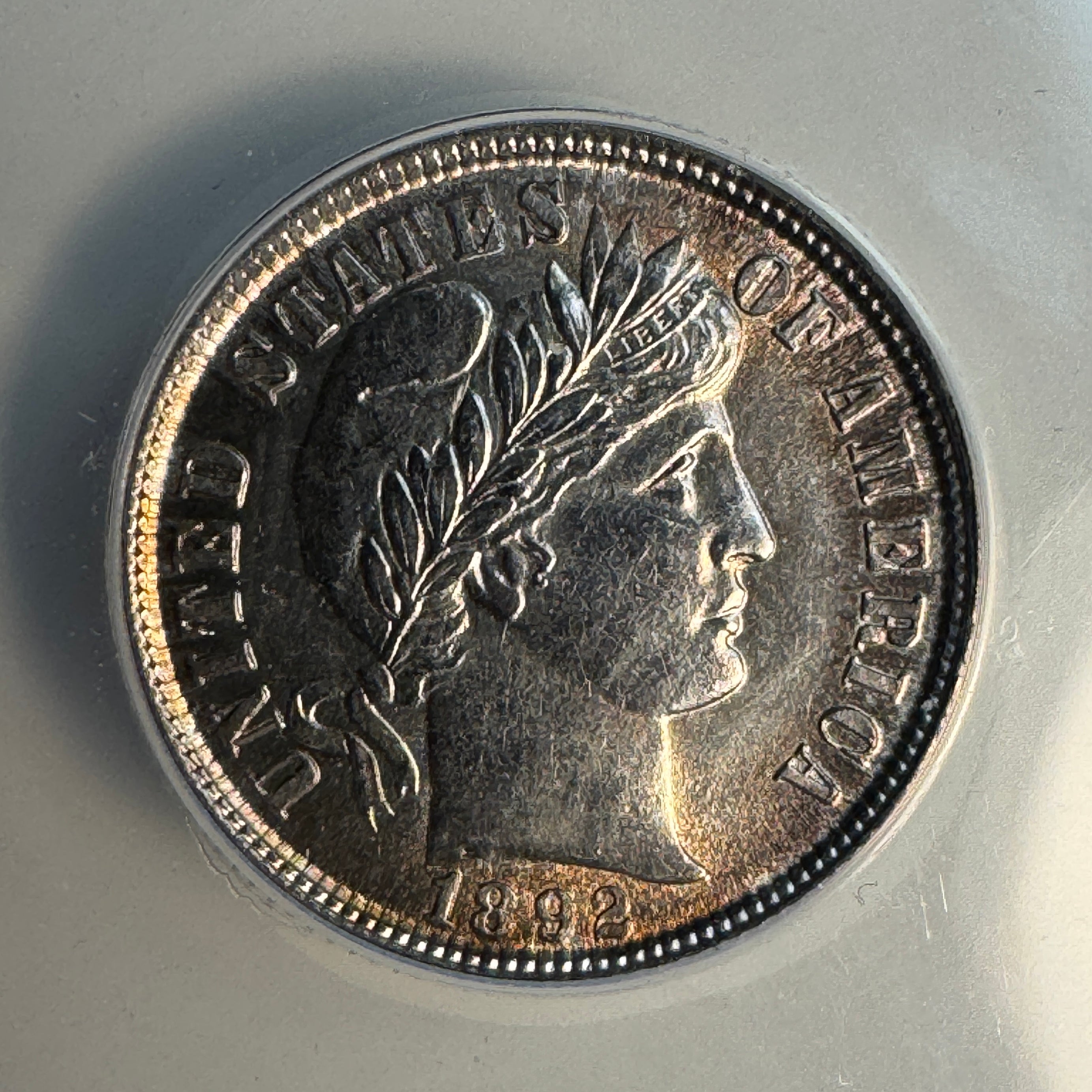 1892 Barber Dime 10c, ANACS MS-60