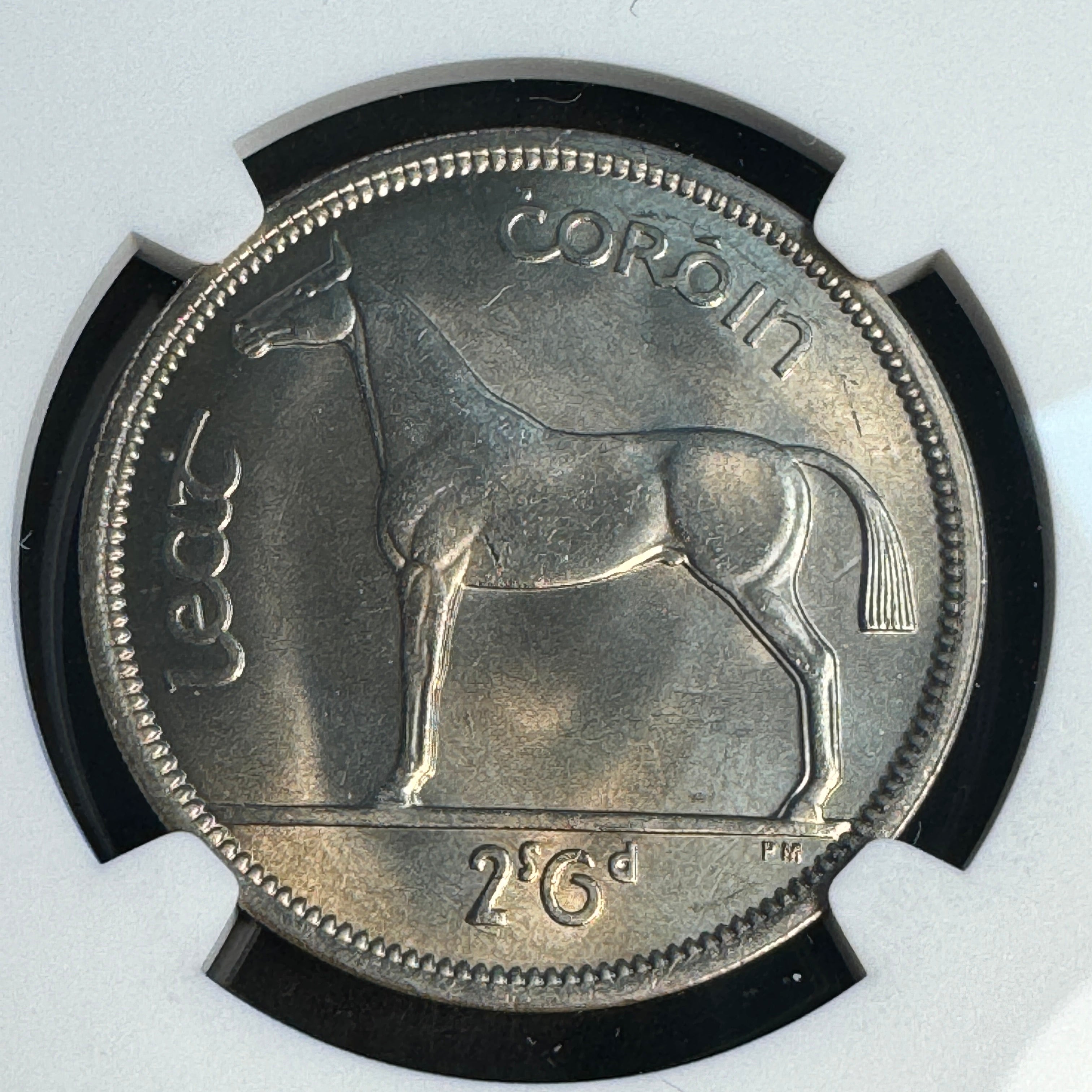 1964 Ireland 1/2 Crown, Irish Hunter Horse, NGC MS-65 🇮🇪