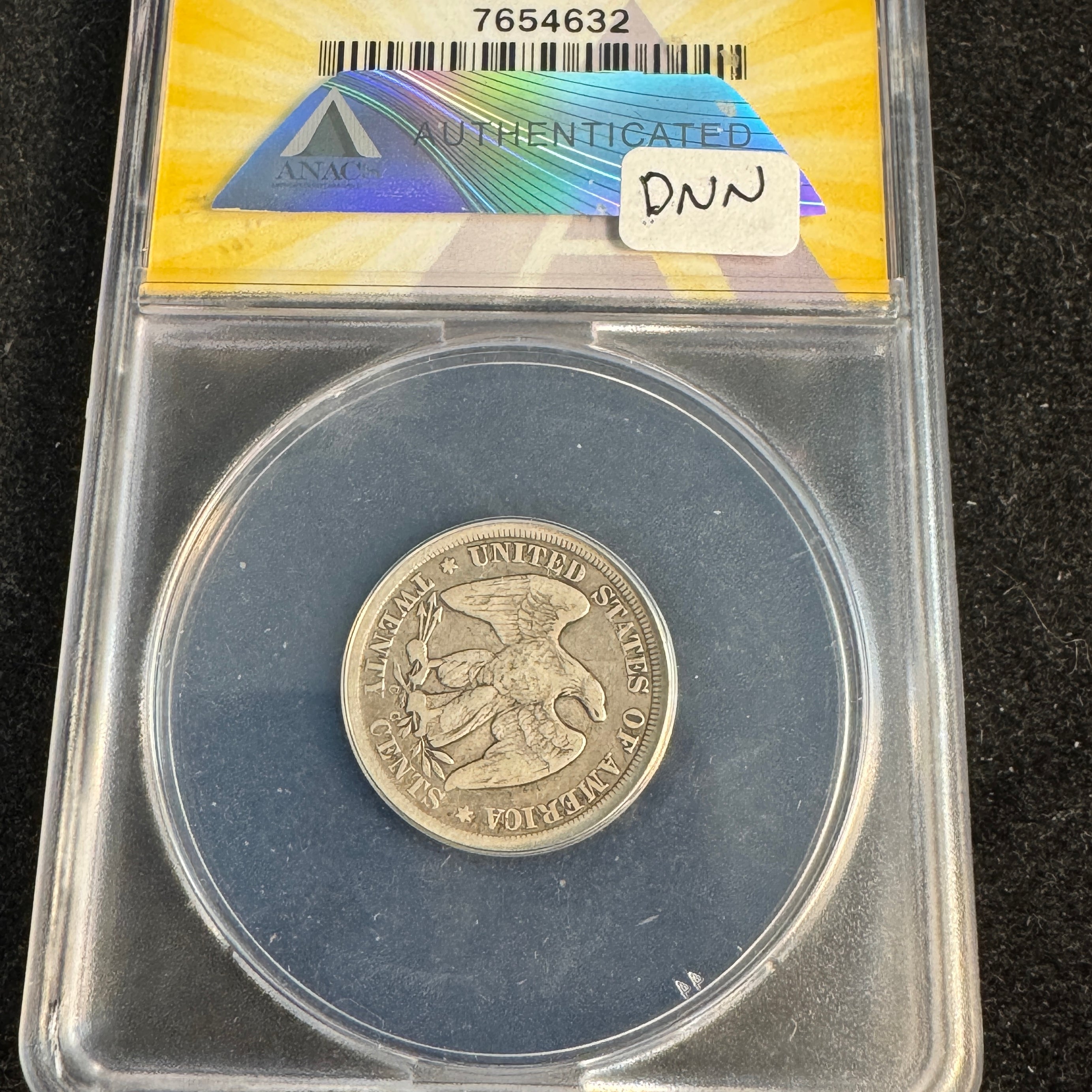 1875-CC Seated Liberty 20c Twenty Cents, ANACS VG-10