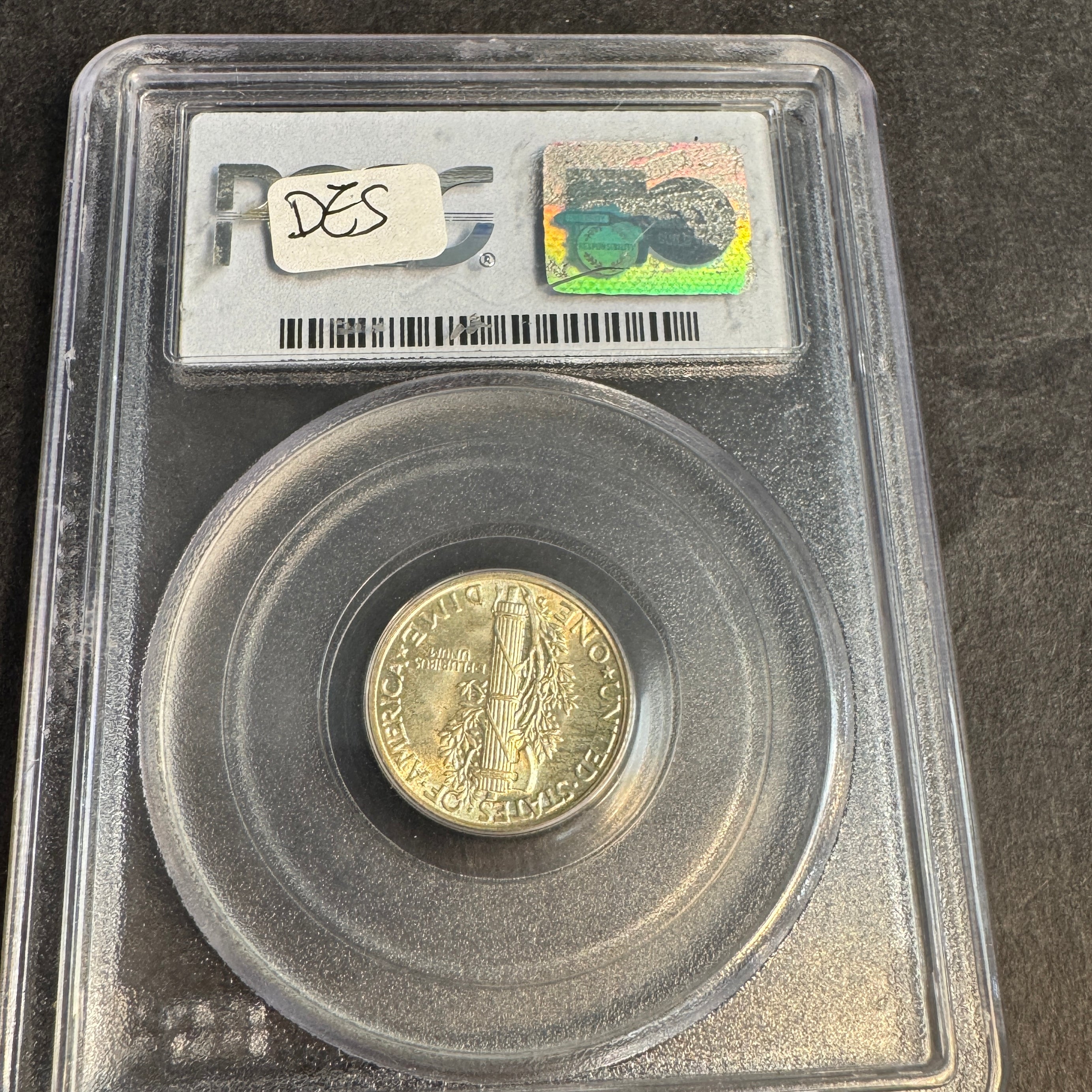 1935-D Mercury Silver Dime 10C, PCGS MS-65 FB Full Bands