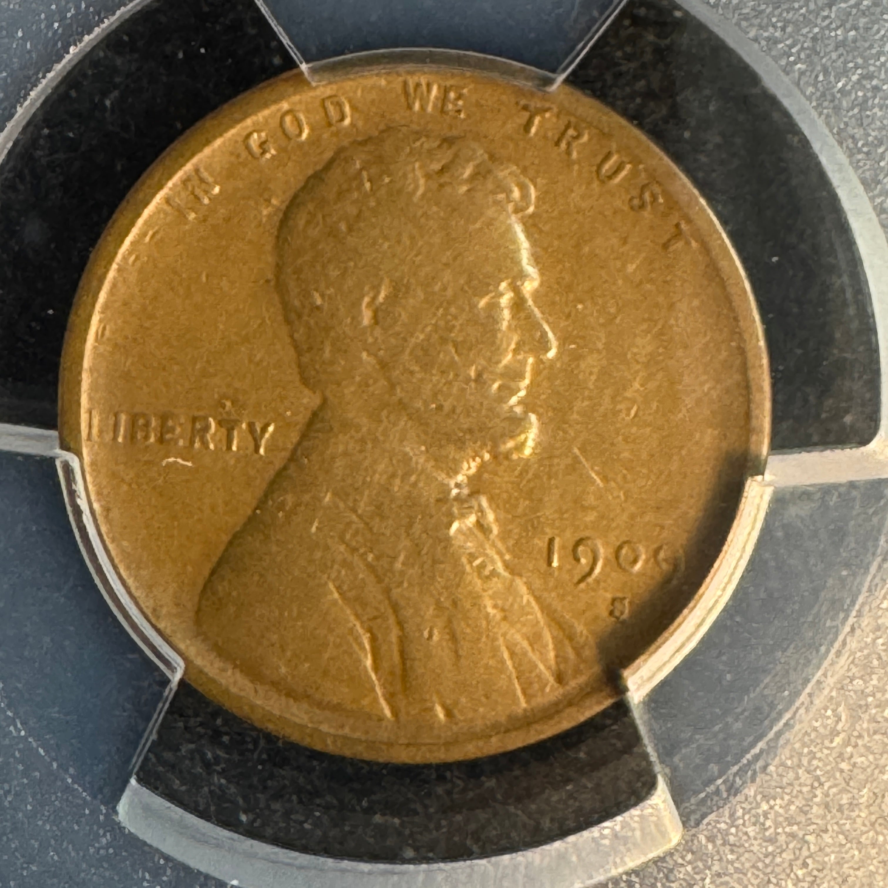 1909-S VDB Lincoln Wheat Cent, Key Date, PCGS F-12