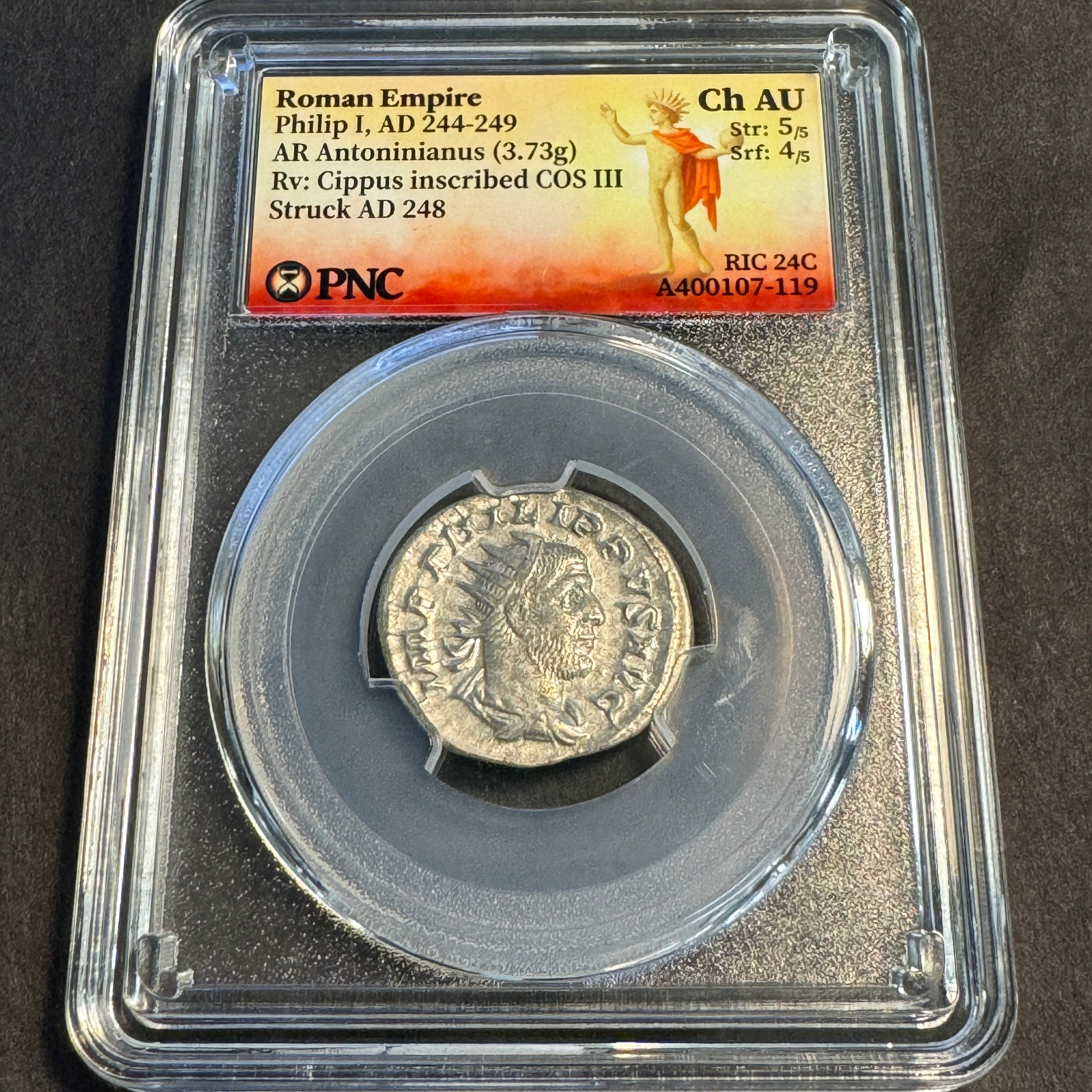 Philip I (AD 244-49) Roman Empire, AR Antoninianus, RIC 24C, PNC Choice AU