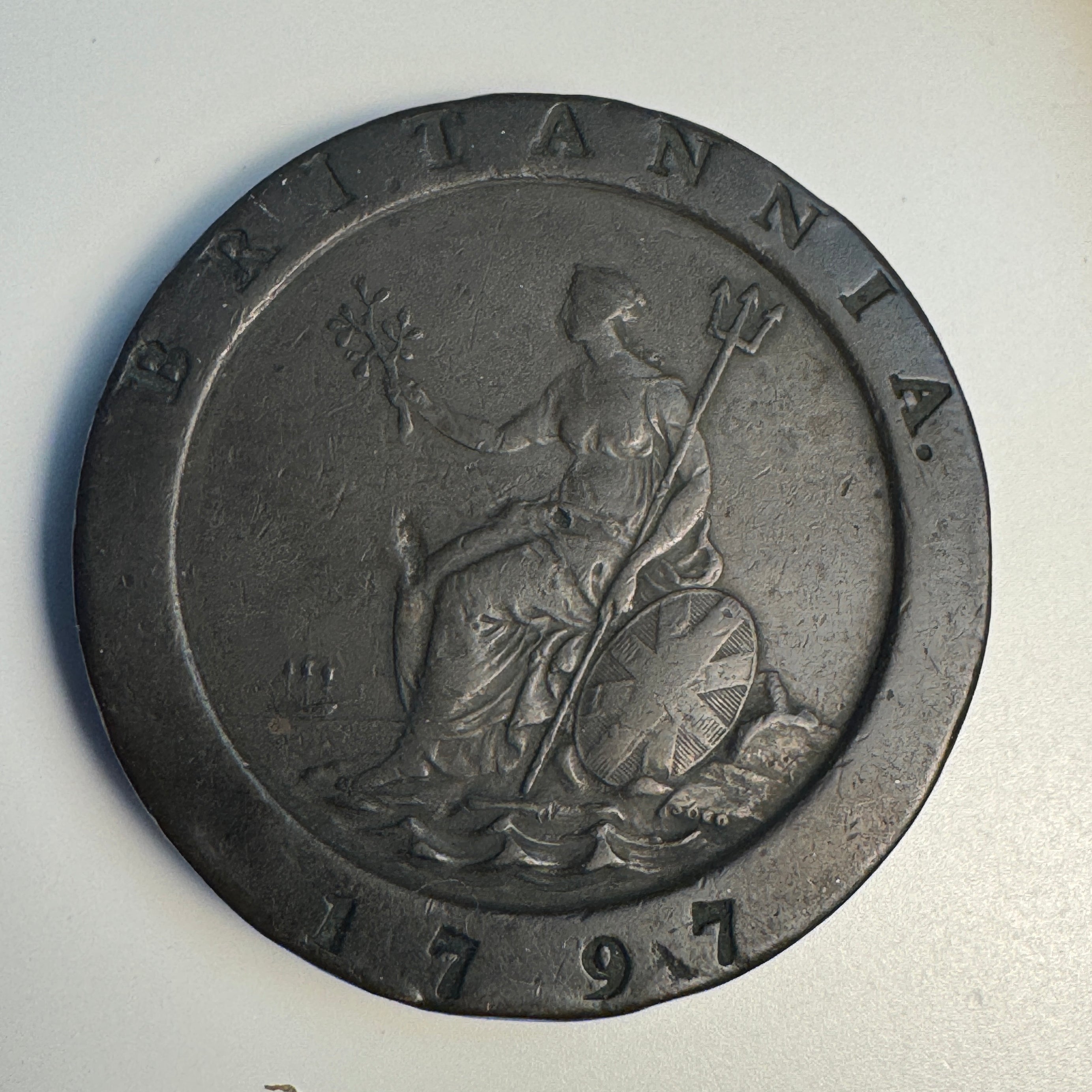 1797 Great Britain George III “Cartwheel” 2 Pence, VF 🇬🇧