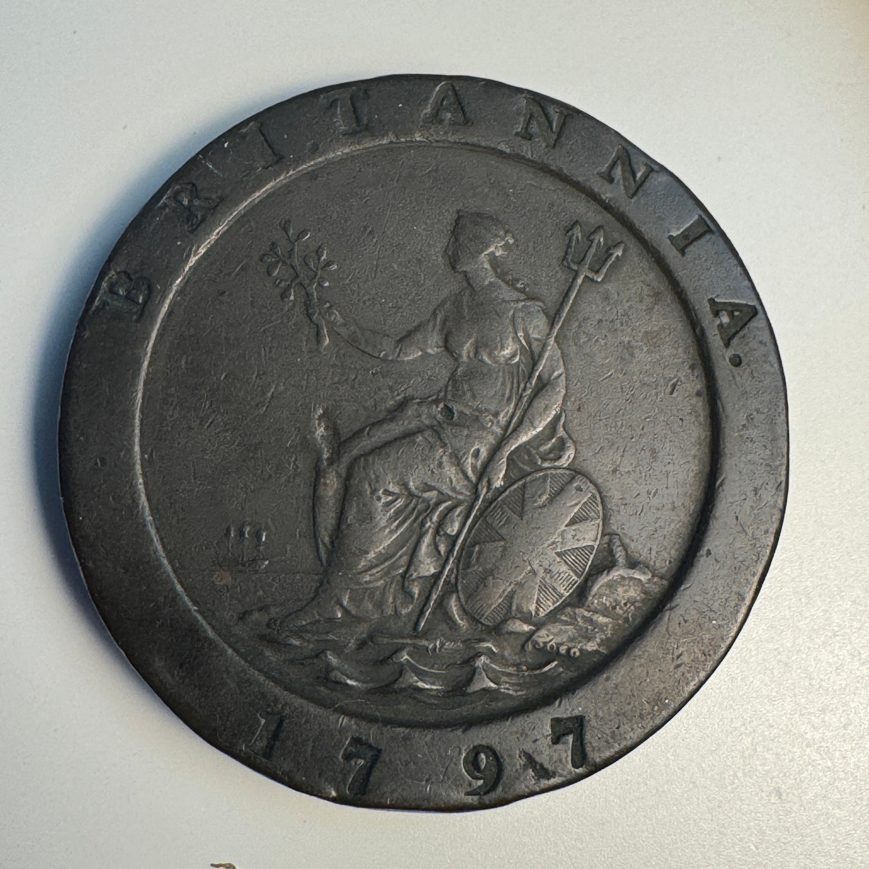 1797 Great Britain George III “Cartwheel” 2 Pence, VF 🇬🇧