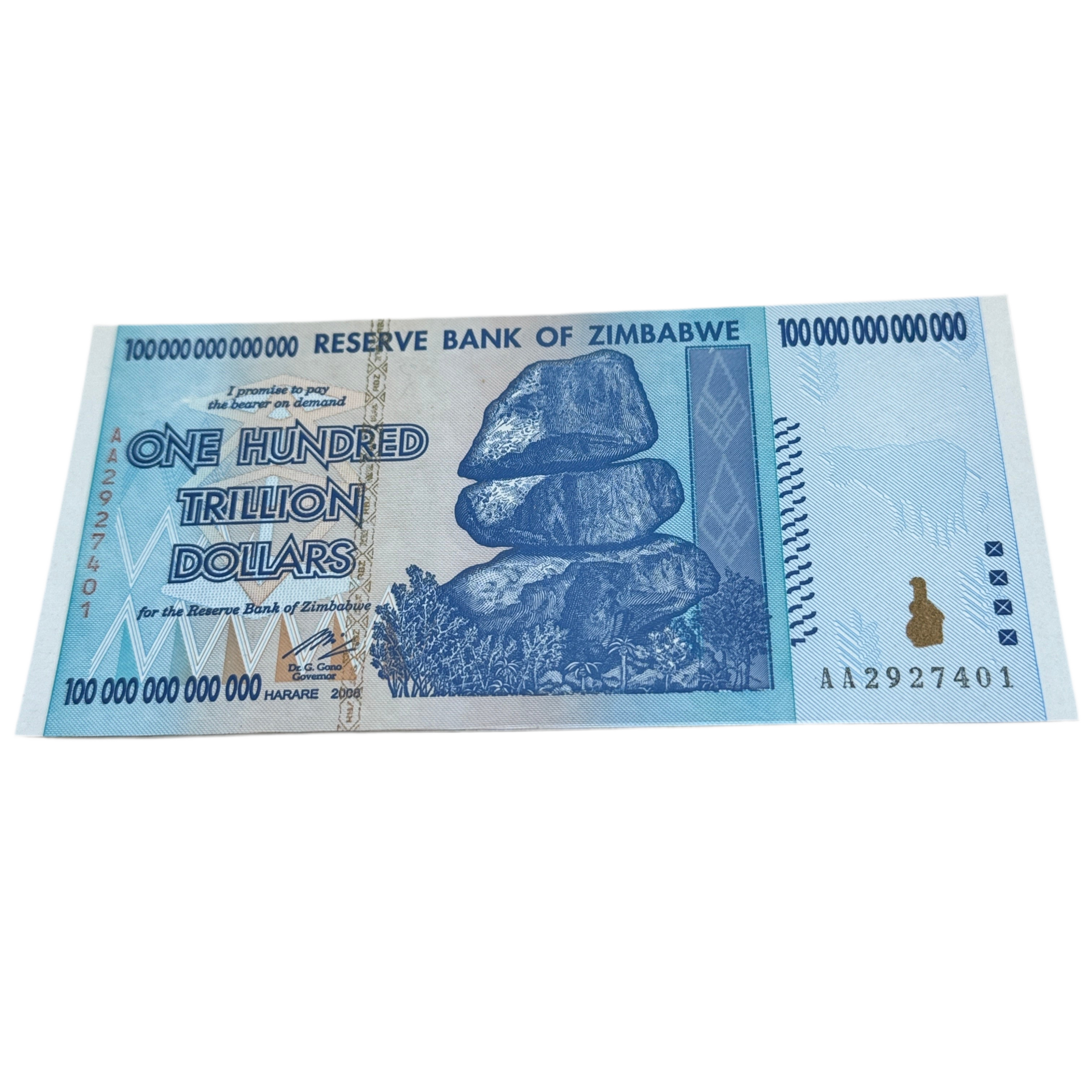 2008 Zimbabwe $100 Trillion Dollars Banknote UNC