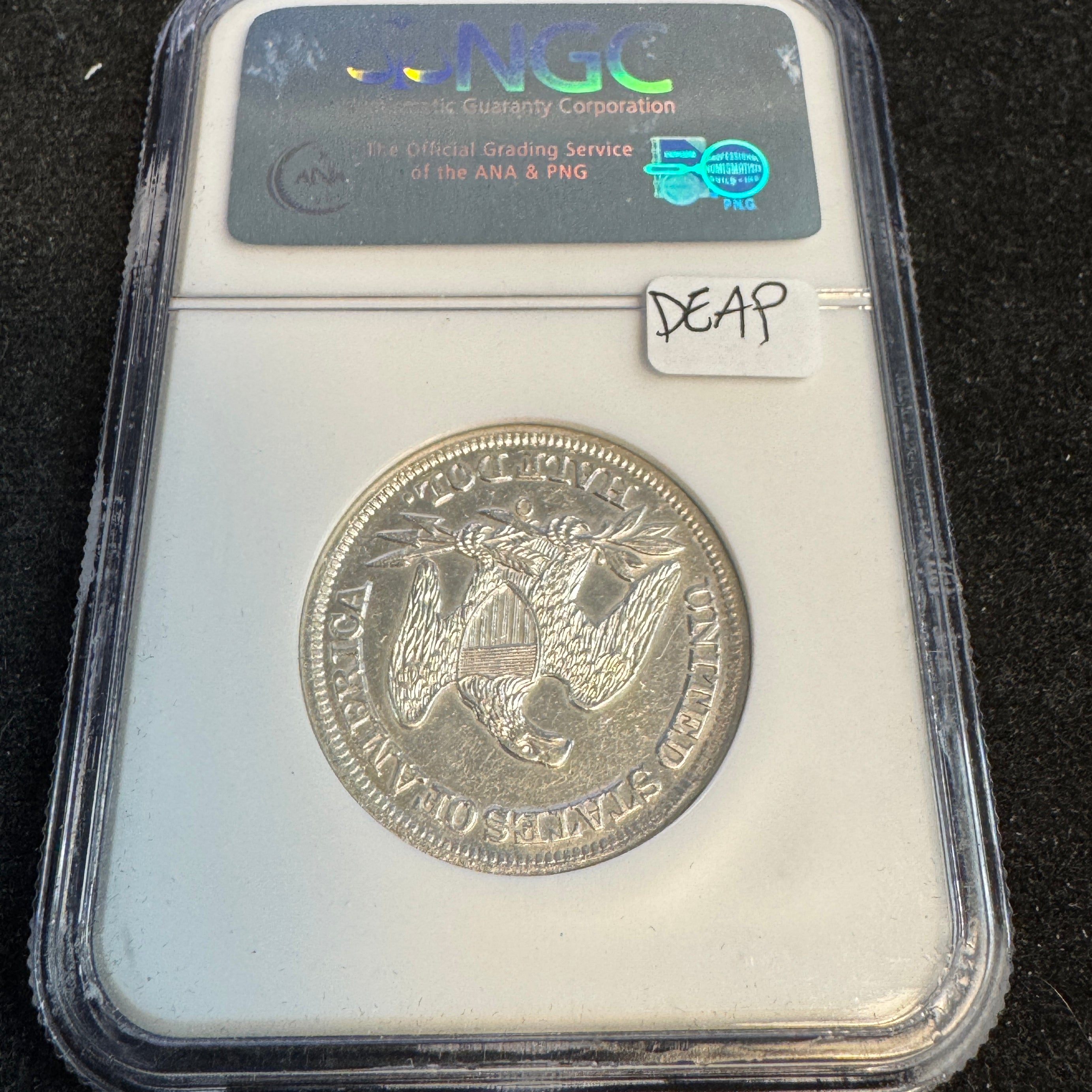 1859-O Seated Half Dollar - SS REPUBLIC Shipwreck recovery with Bag Impression, NGC Certified