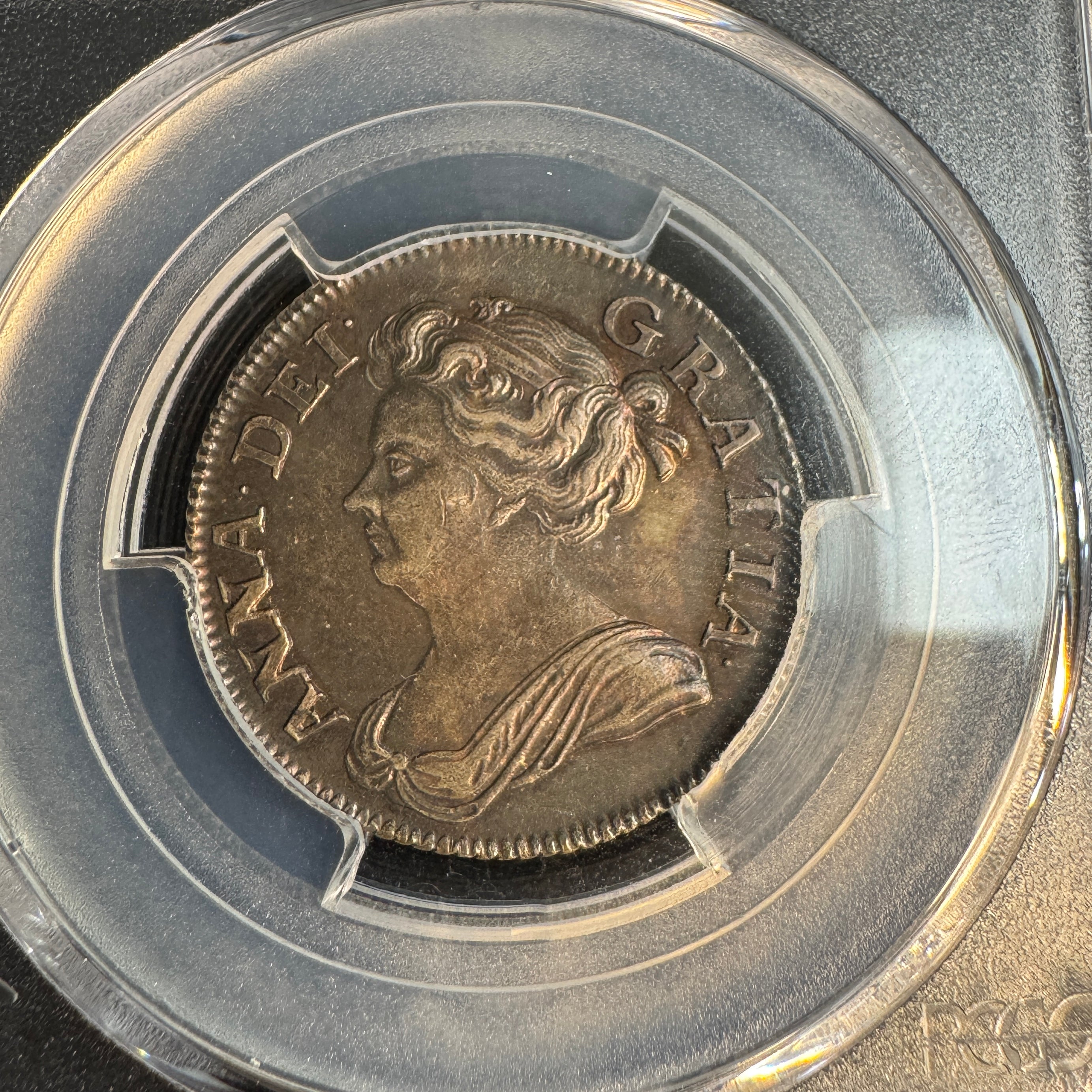 1708 Great Britain Shilling, Anne, S-3610 3rd Bust, PCGS MS-62