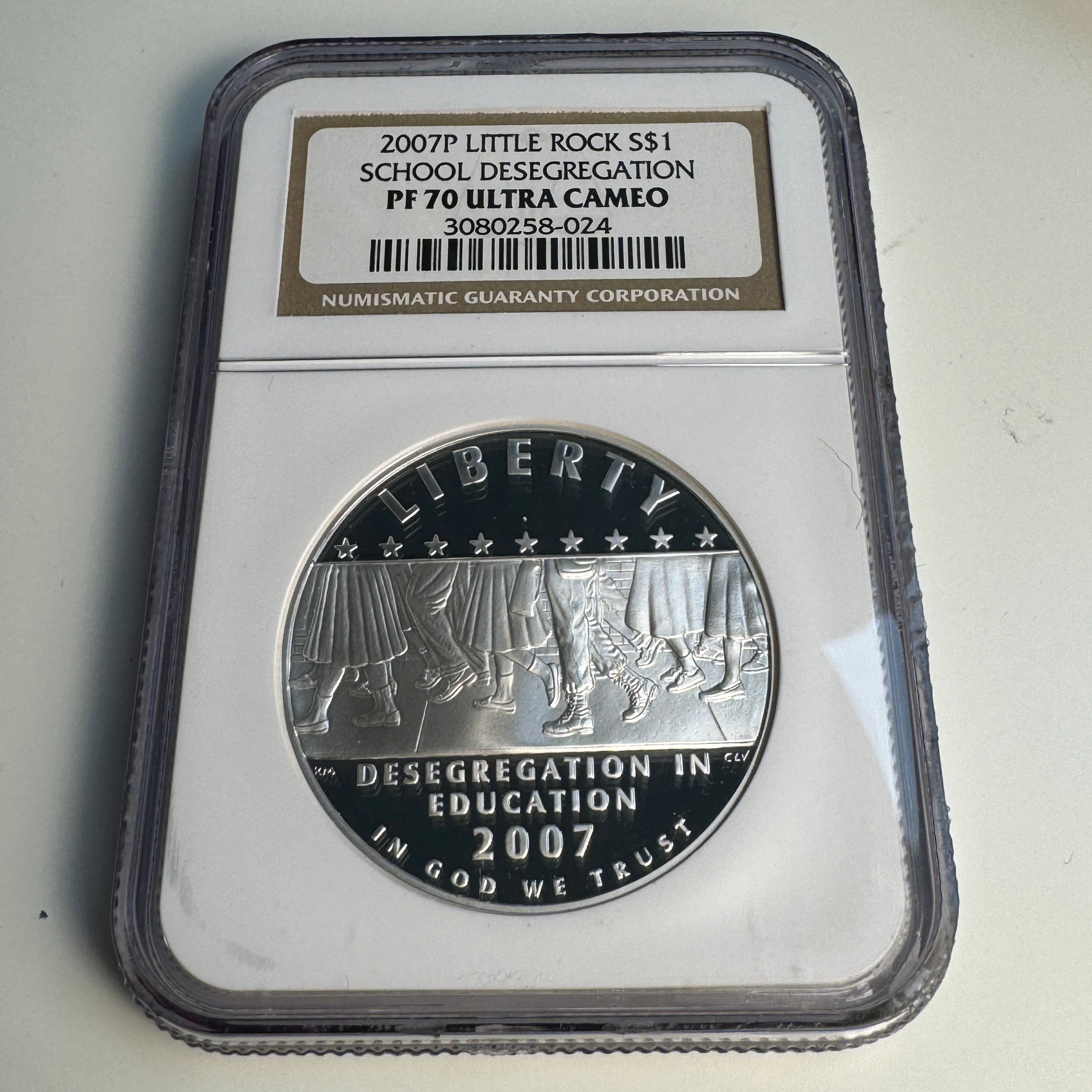 2007 P Little Rock Desegregation Proof Silver Dollar $1, NGC PF-70 Ultra Cameo 💎