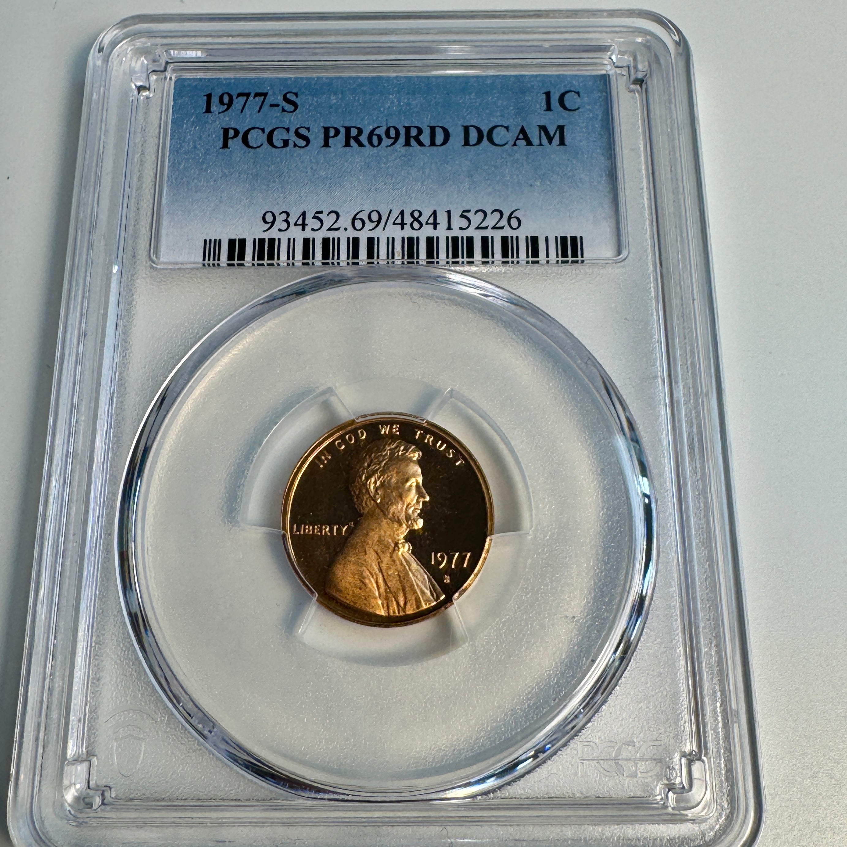 1977-S Lincoln Cent 1c Proof, PCGS PR-69 RD DCAM