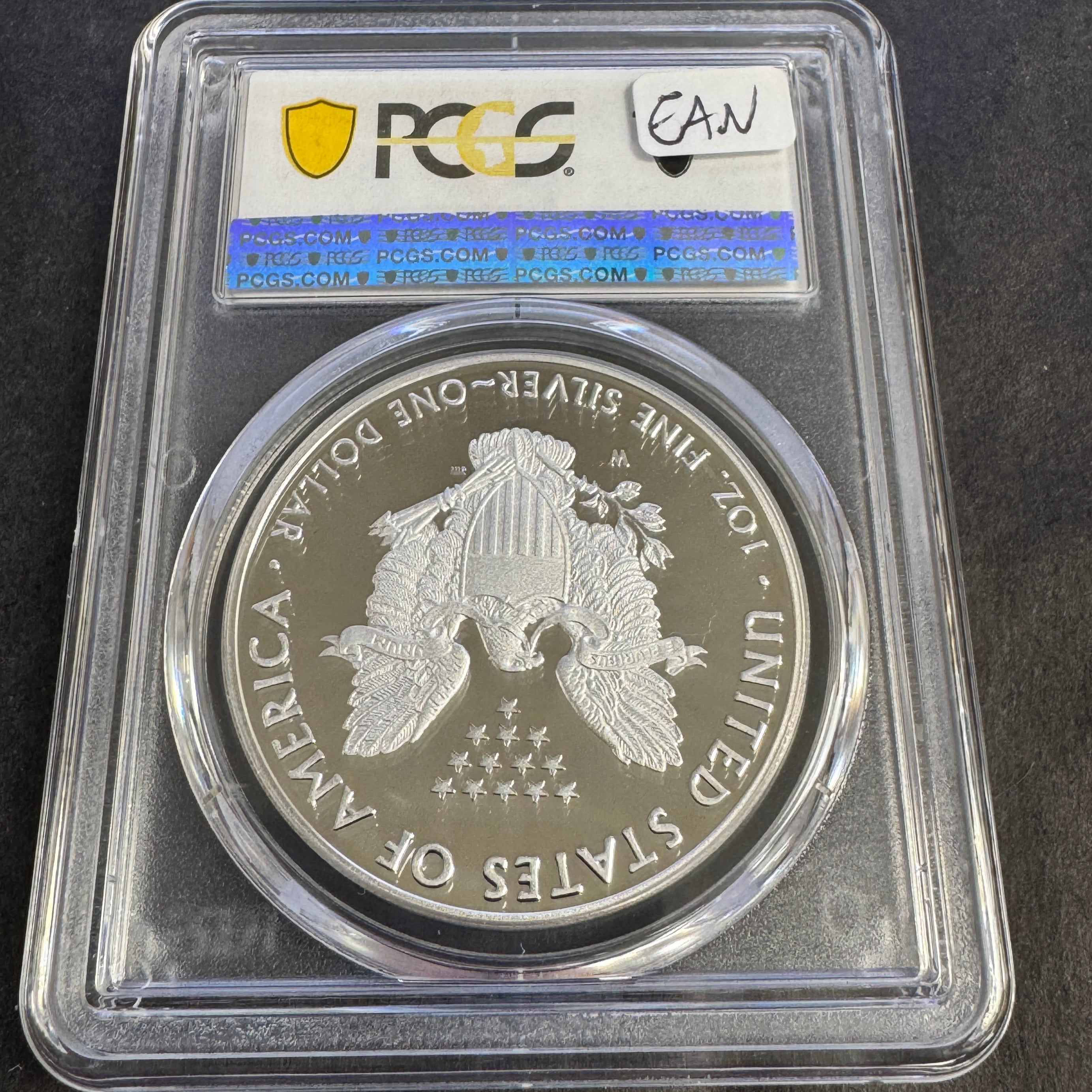 2020-W American Silver Eagle Proof Dollar, V-75 WWII Privy, PCGS PR-69 DCAM