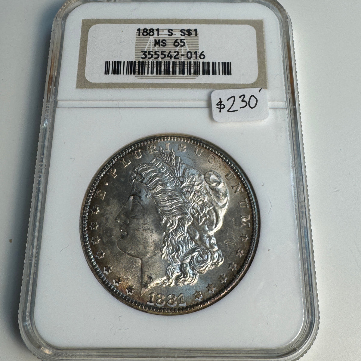 1881-S Morgan Silver Dollar, NGC MS-65