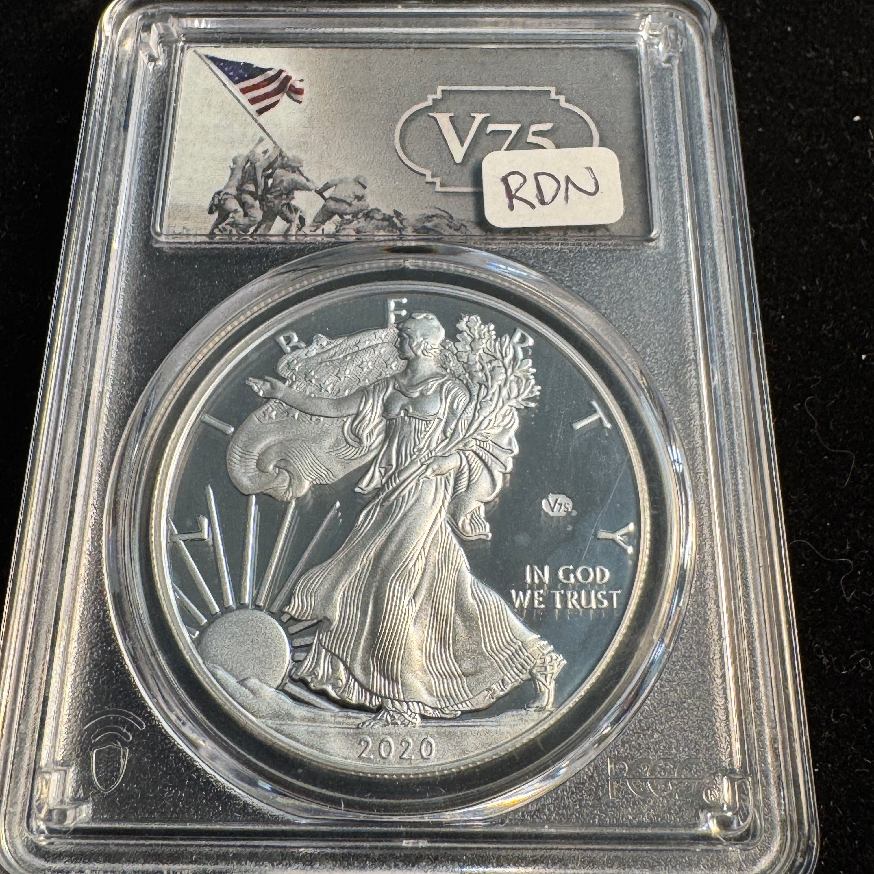 2020-W V-75 Privy Proof Silver Eagle, 1st Day of Issue, PCGS PR-70 DCAM