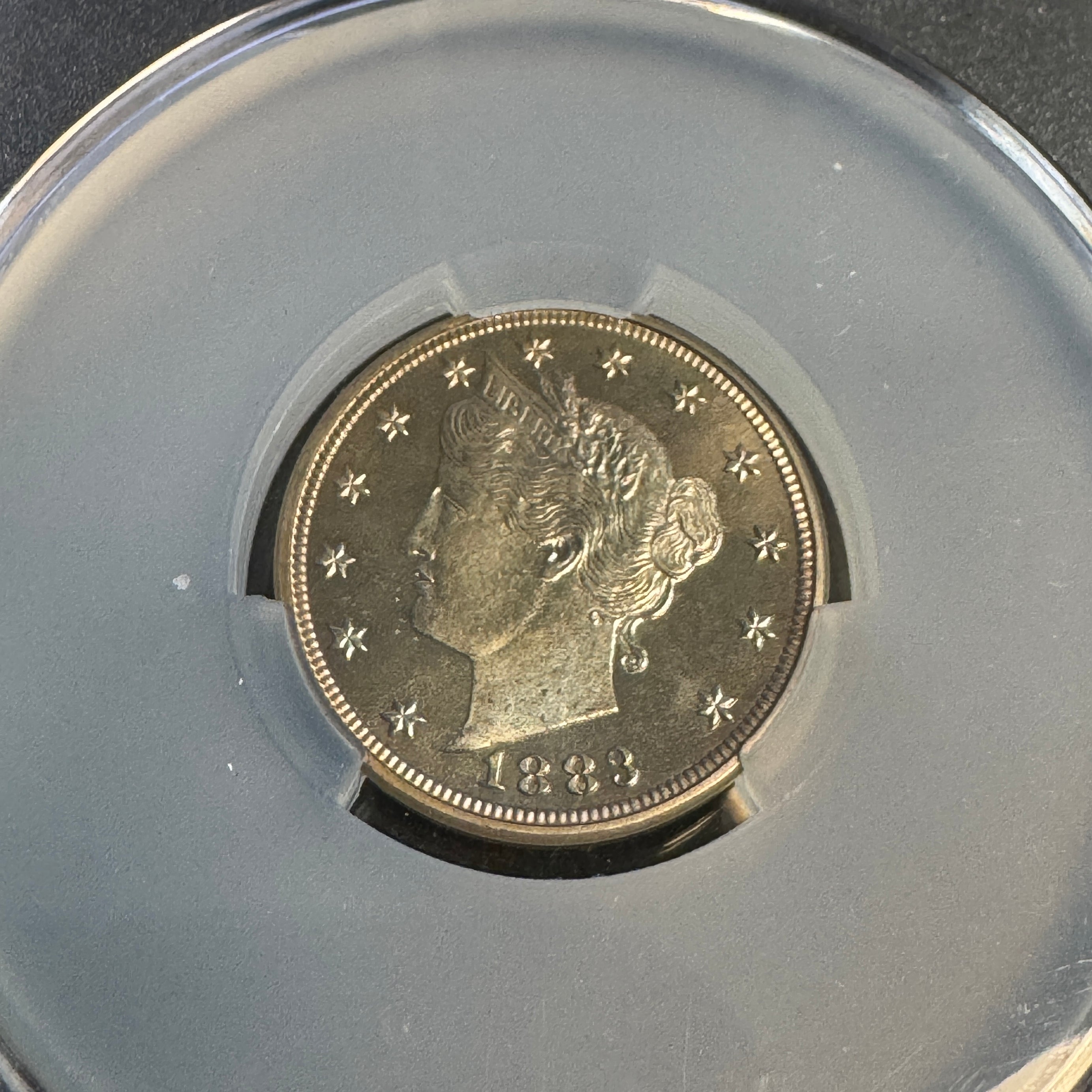 1883 Liberty Head 5c Proof Nickel “with Cents”, WitterBrick CAC PR-67