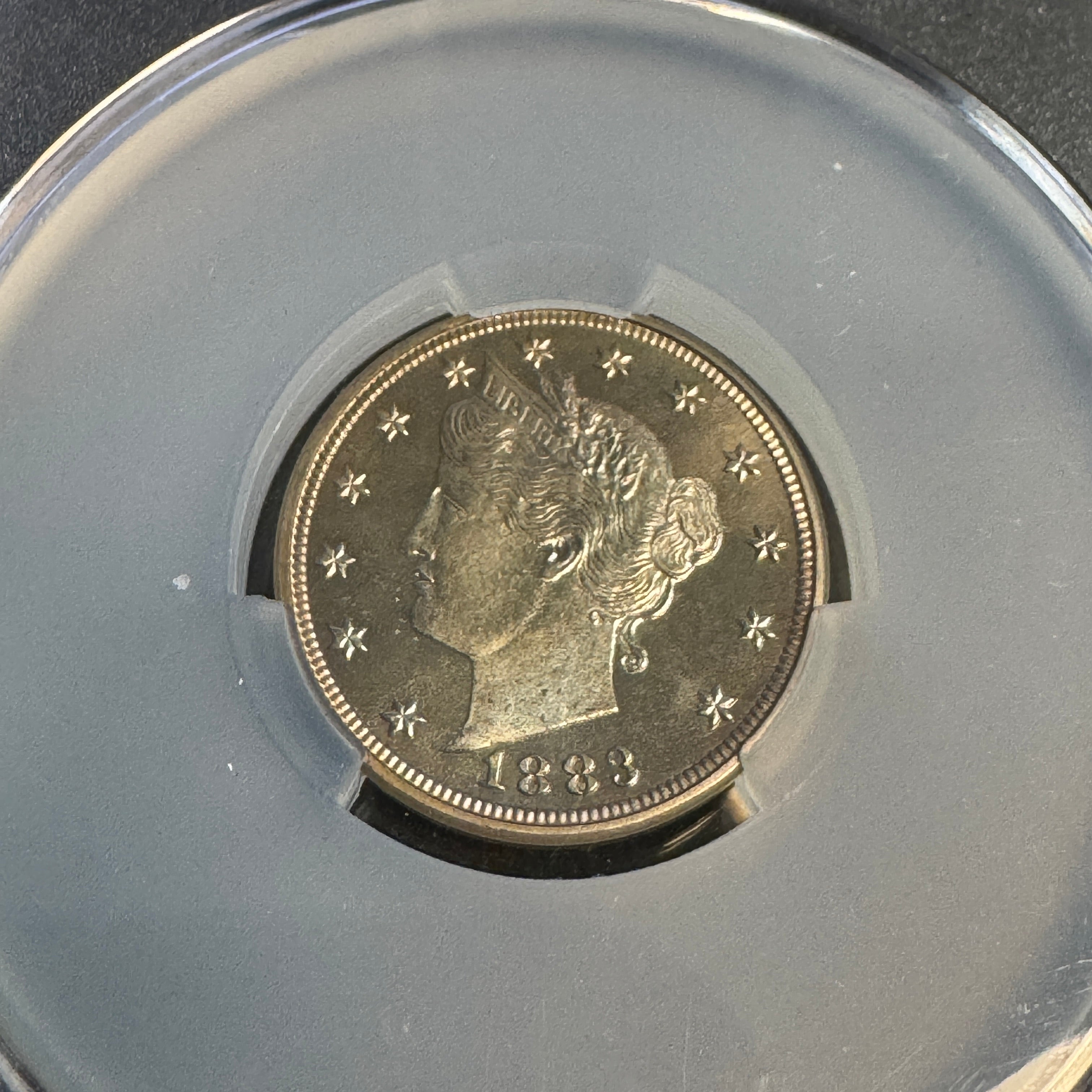 1883 Liberty Head 5c Proof Nickel “with Cents”, WitterBrick CAC PR-67