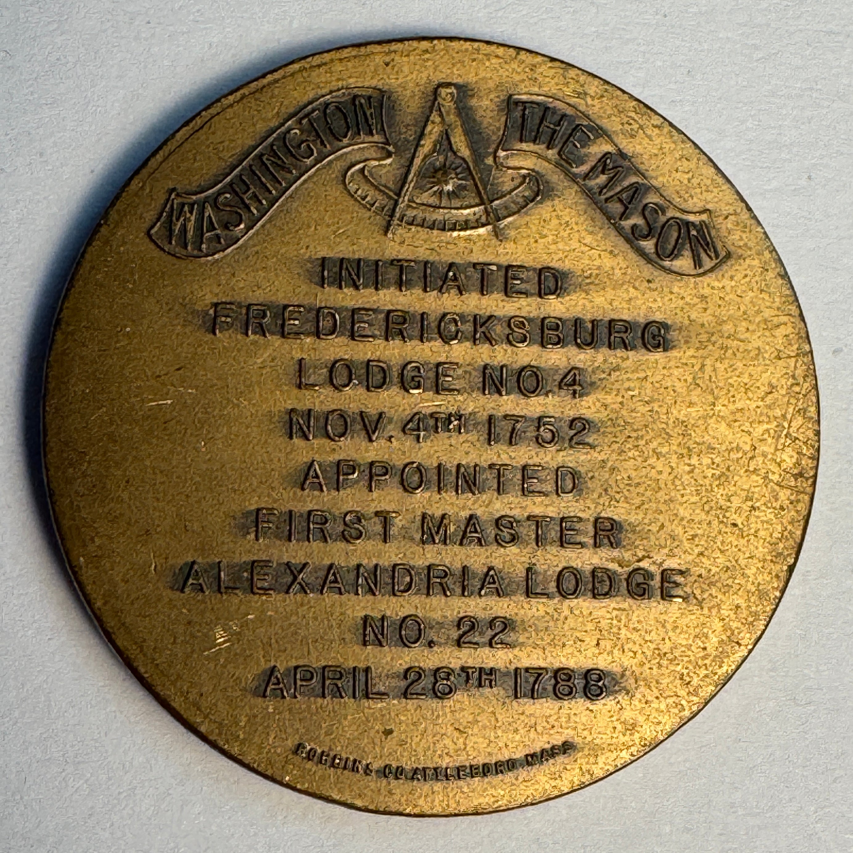 1932 George Washington Masonic National Memorial, Alexandria Virginia - Bronze Medal