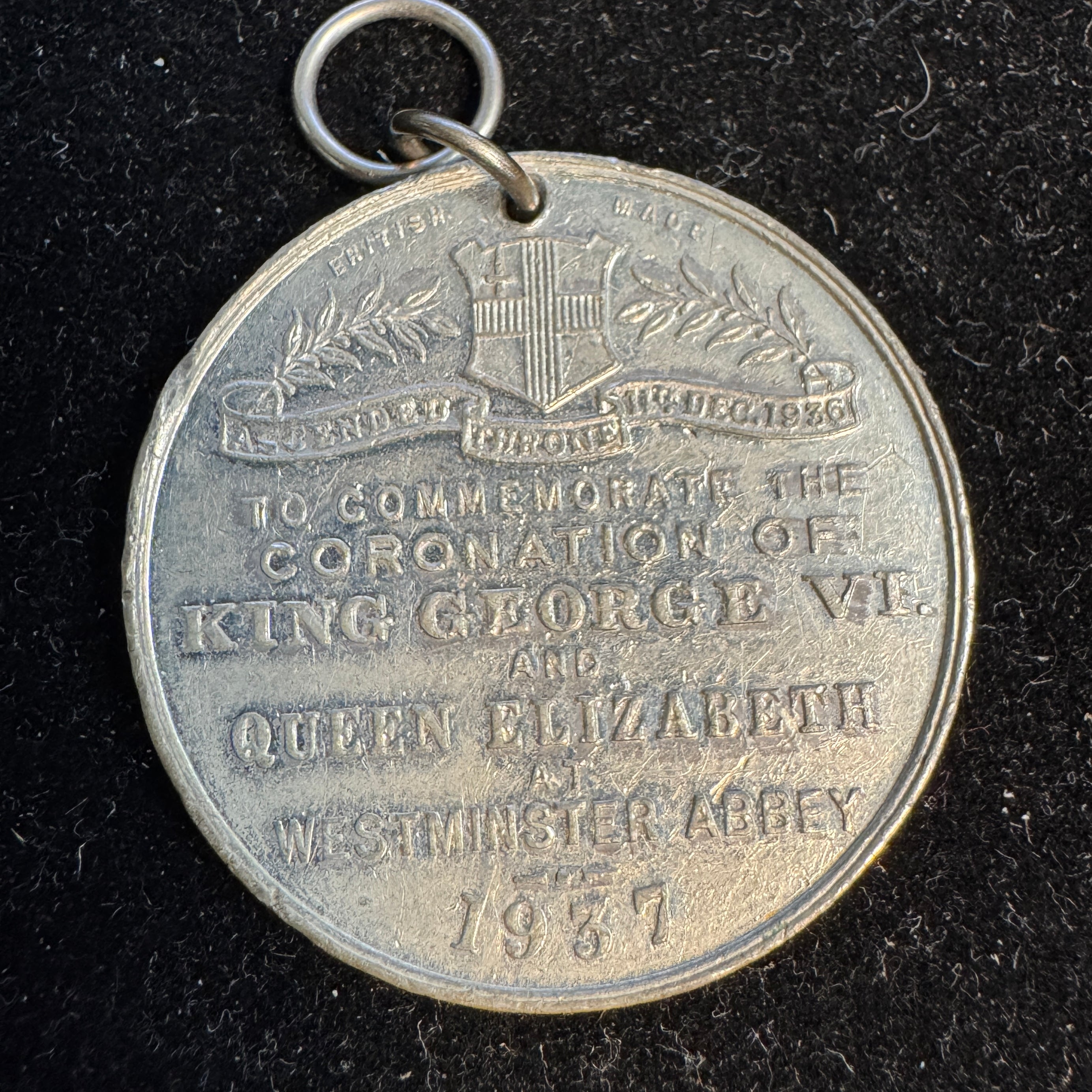 1937 King George VI & Queen Elizabeth Coronation Medal, 39.5mm White Metal