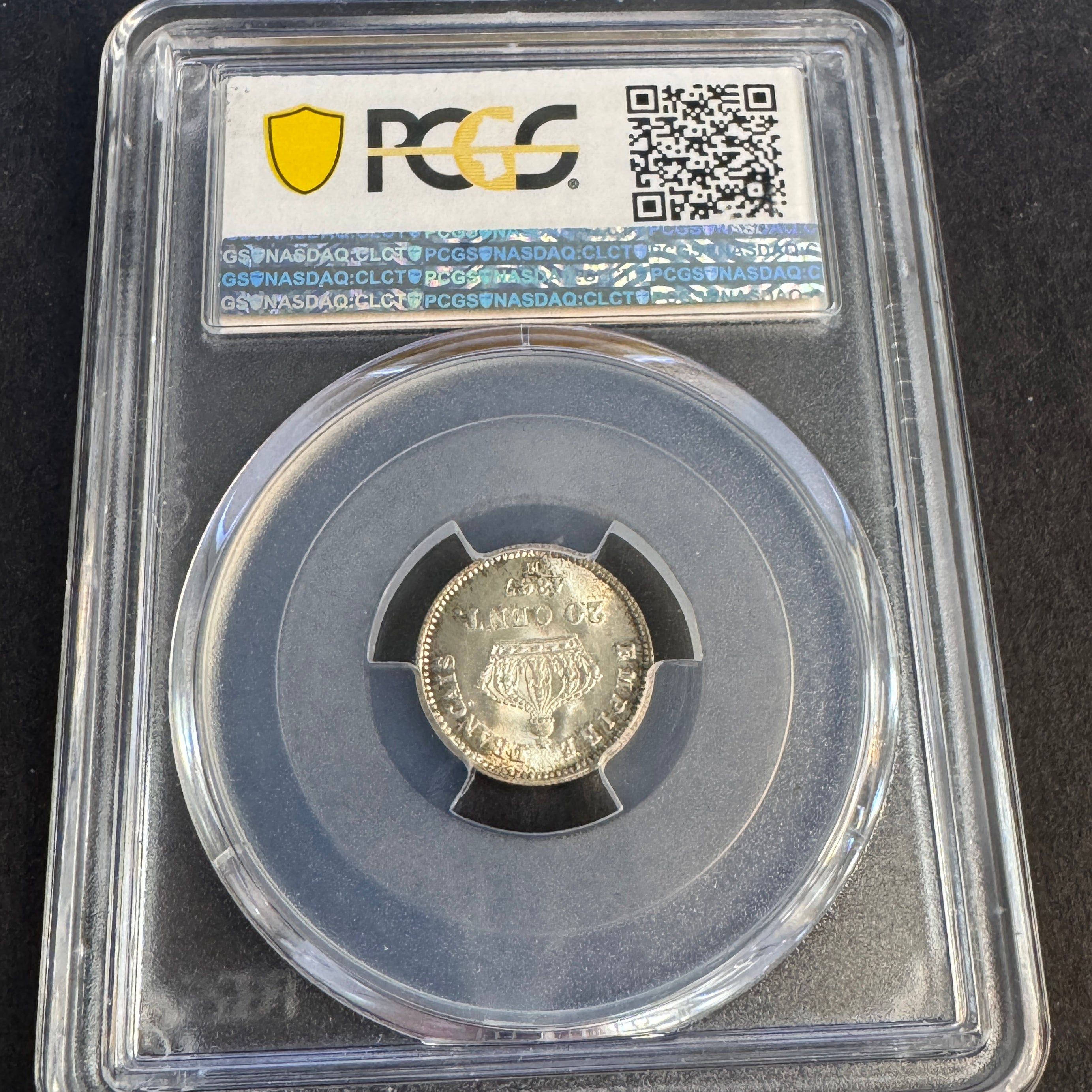 1867-BB France 20 Centimes, Napoleon III, PCGS MS-66 🇫🇷