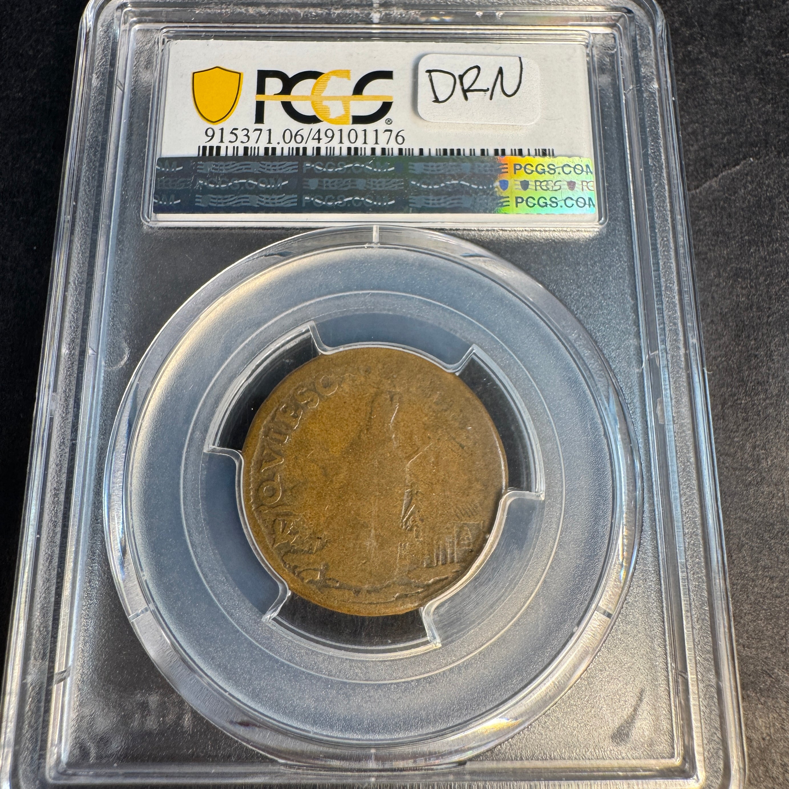 1670s New Jersey Saint Patrick Farthing, Martin 3g.5-Fc.20, PCGS G-06 ☘️