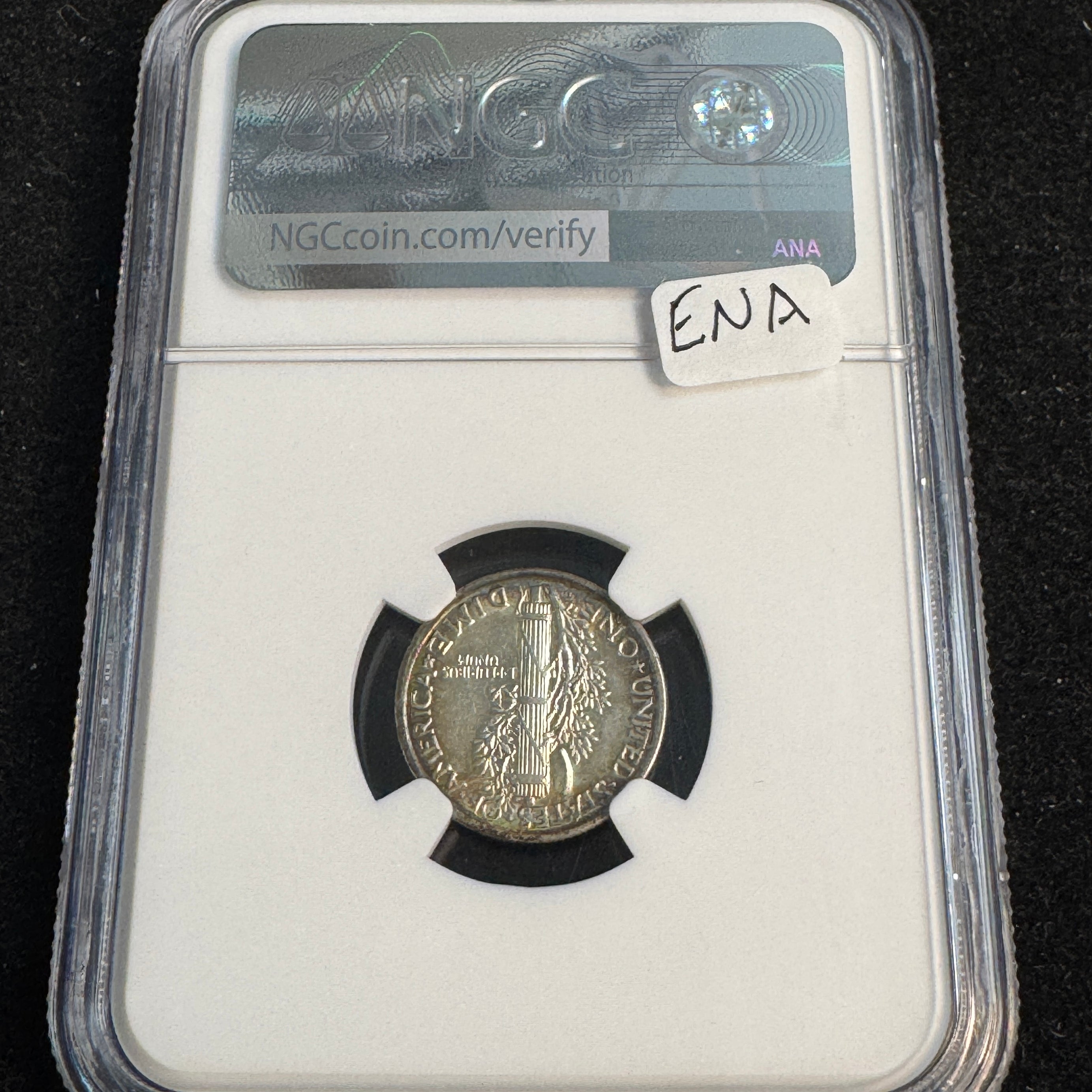 1917-D Mercury Dime 10c, NGC AU-58 Green CAC