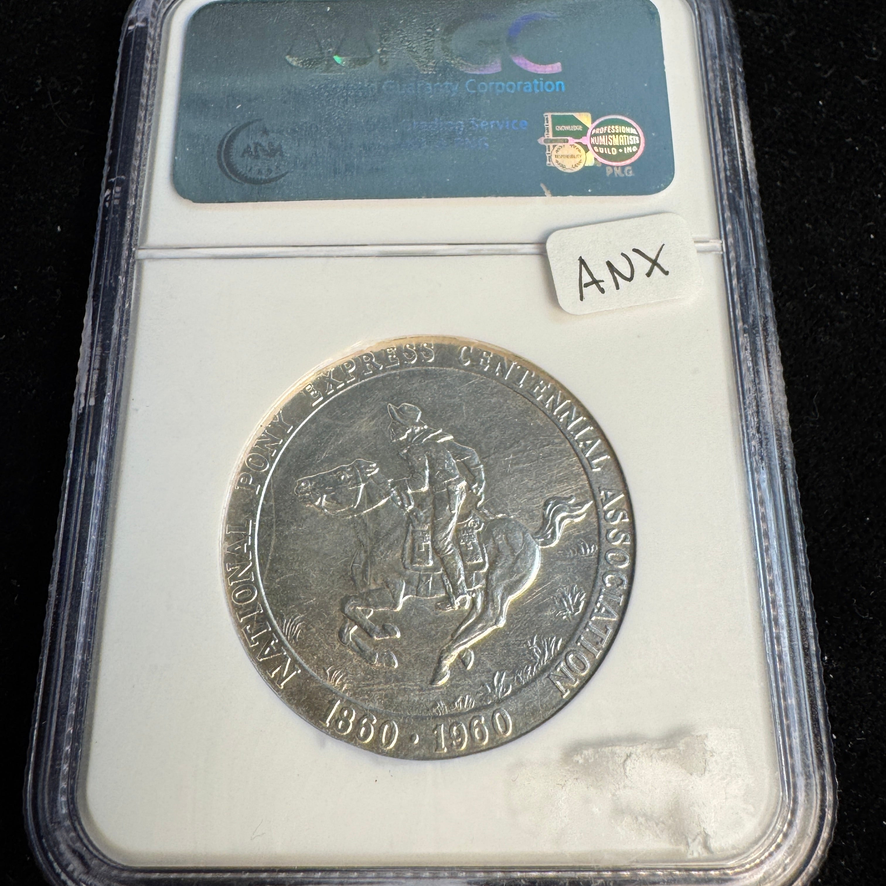 1960 Pony Express Centennial HK-582 So-Called Dollar - Silver, Ex-Bill Weber, NGC MS-65