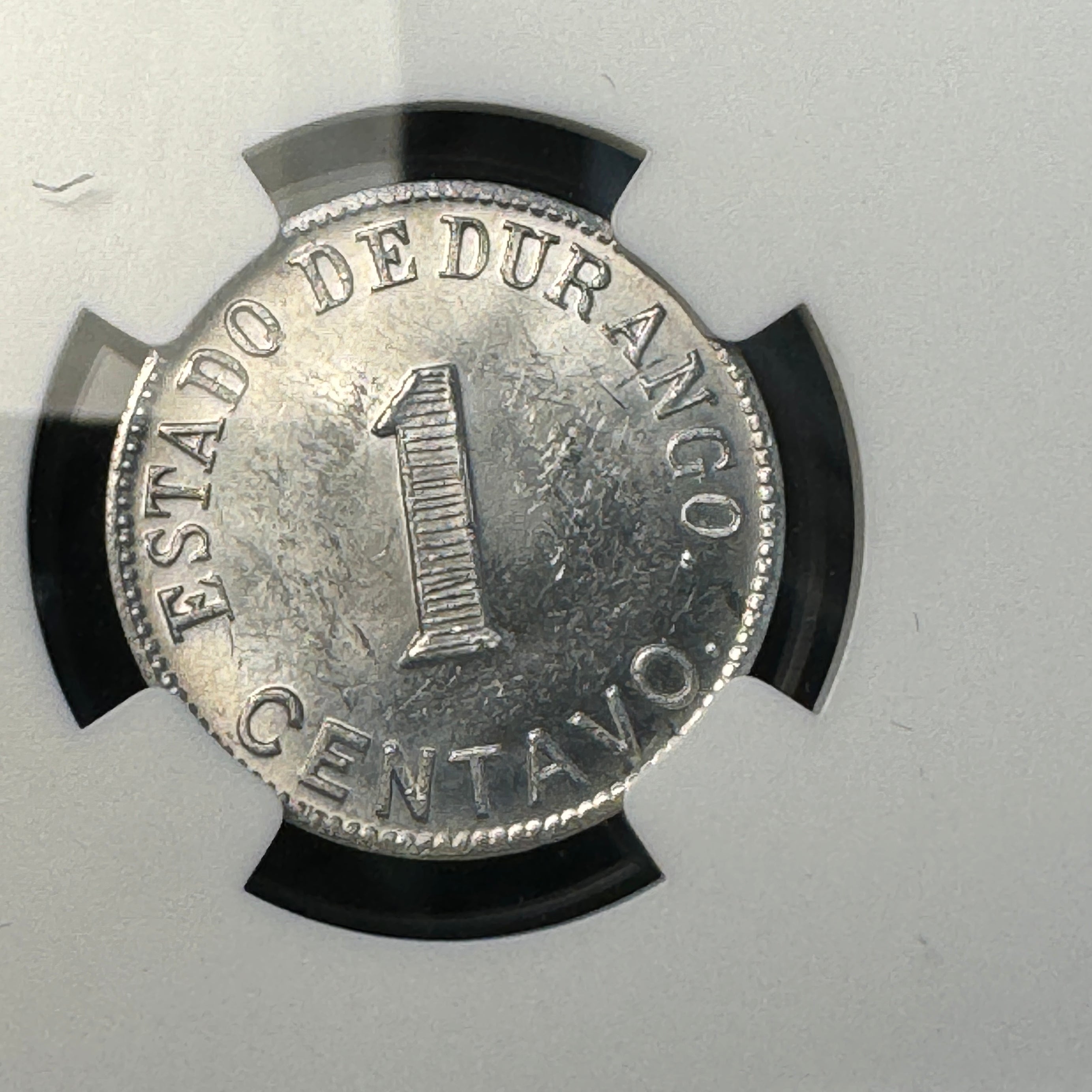 1914 Durango Mexico 1 Centavo Aluminum, NGC MS-63, Scarce Type 🇲🇽