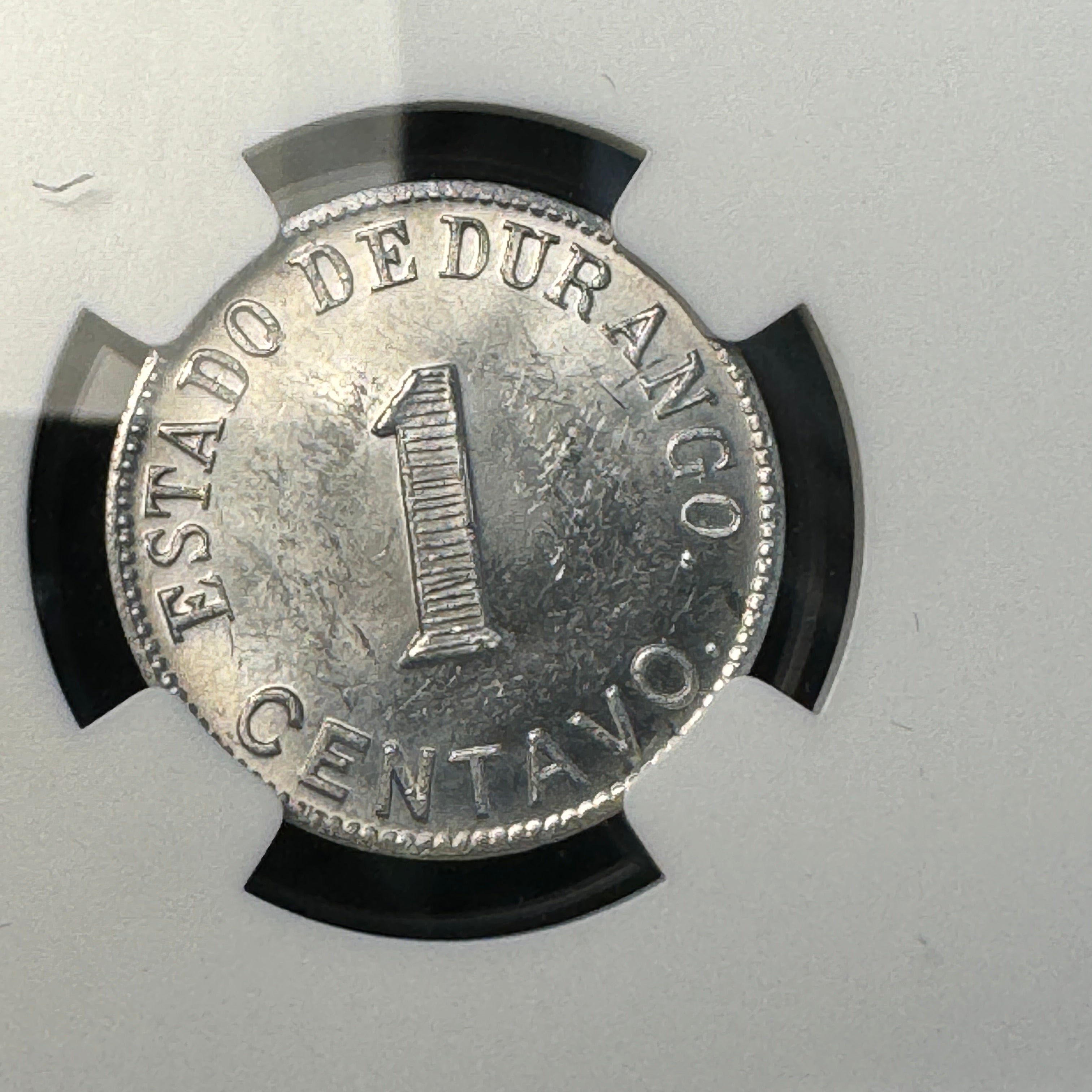 1914 Durango Mexico 1 Centavo Aluminum, NGC MS-63, Scarce Type 🇲🇽