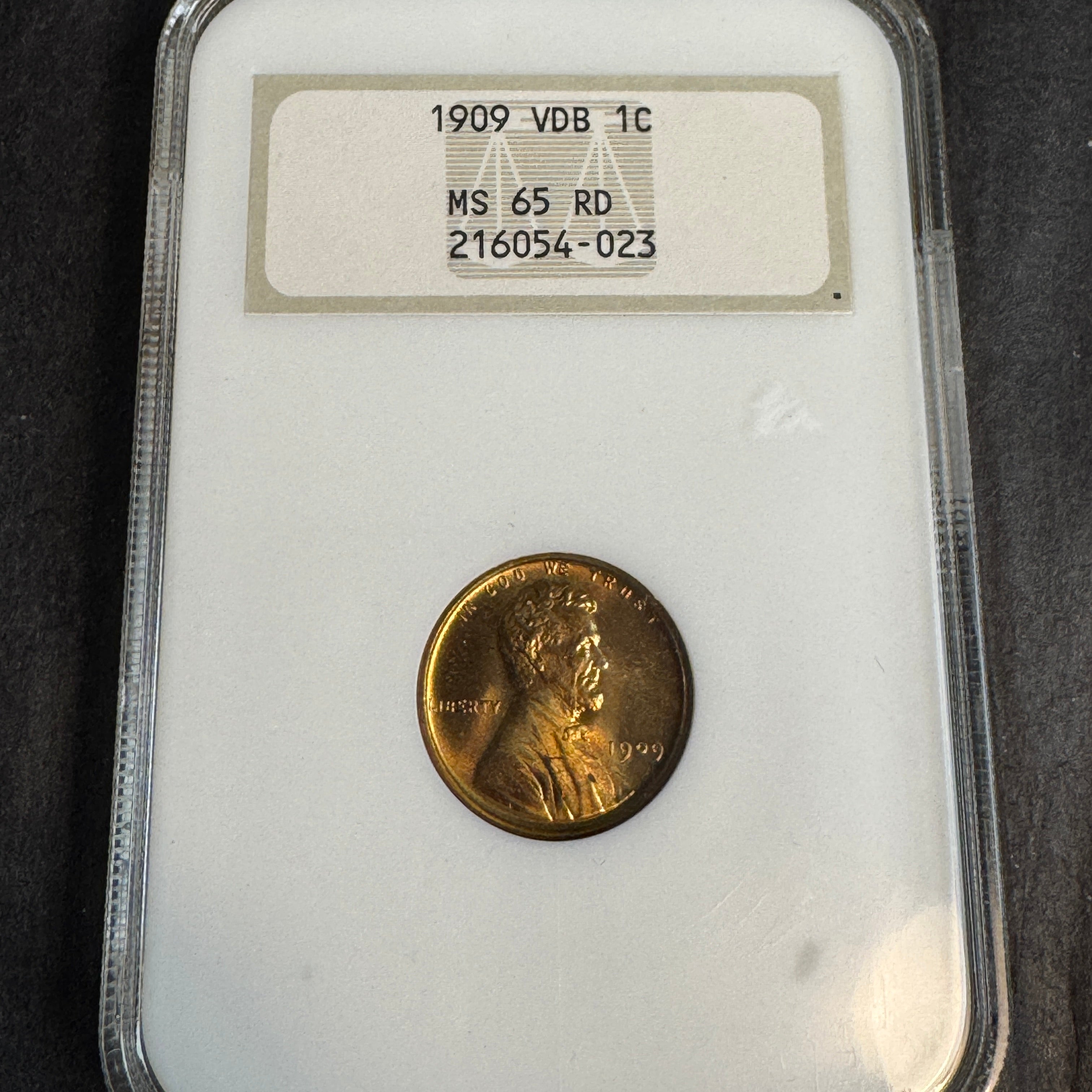 1909 VDB Lincoln Wheat Cent, Fatty NGC MS-65 Red