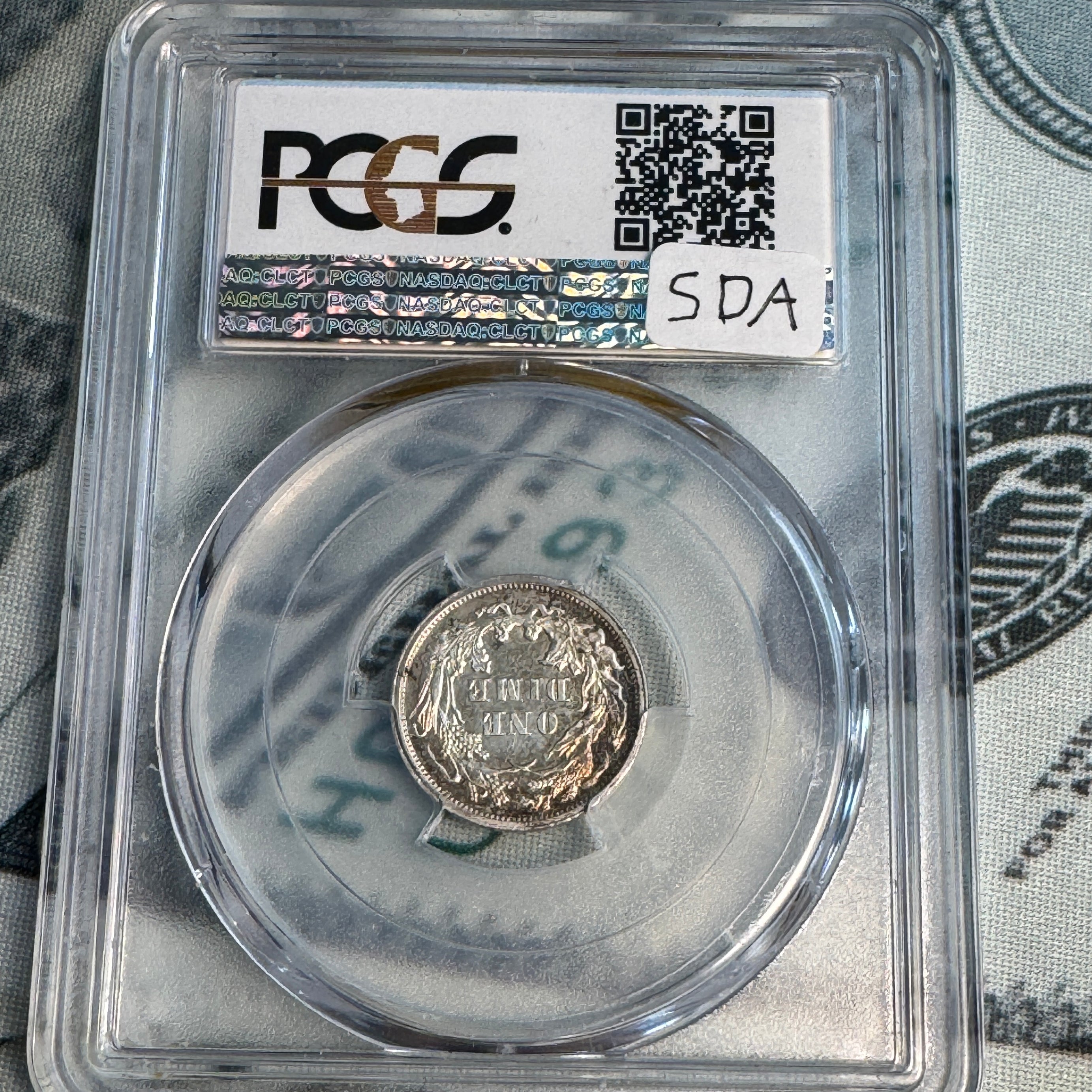 1862 Proof Silver Dime US 10c, PCGS PR-61, D.L. Hansen Collection