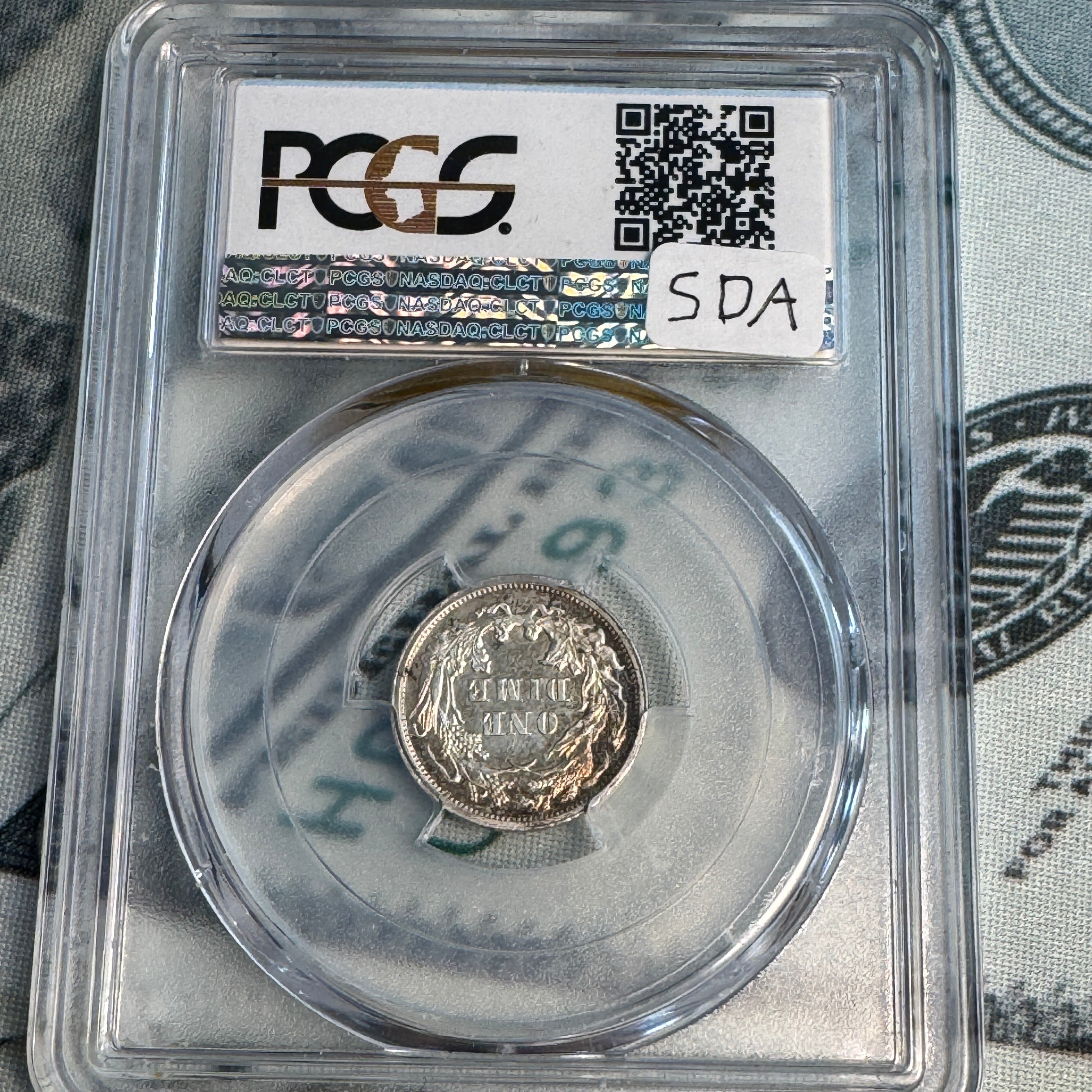 1862 Proof Silver Dime US 10c, PCGS PR-61, D.L. Hansen Collection