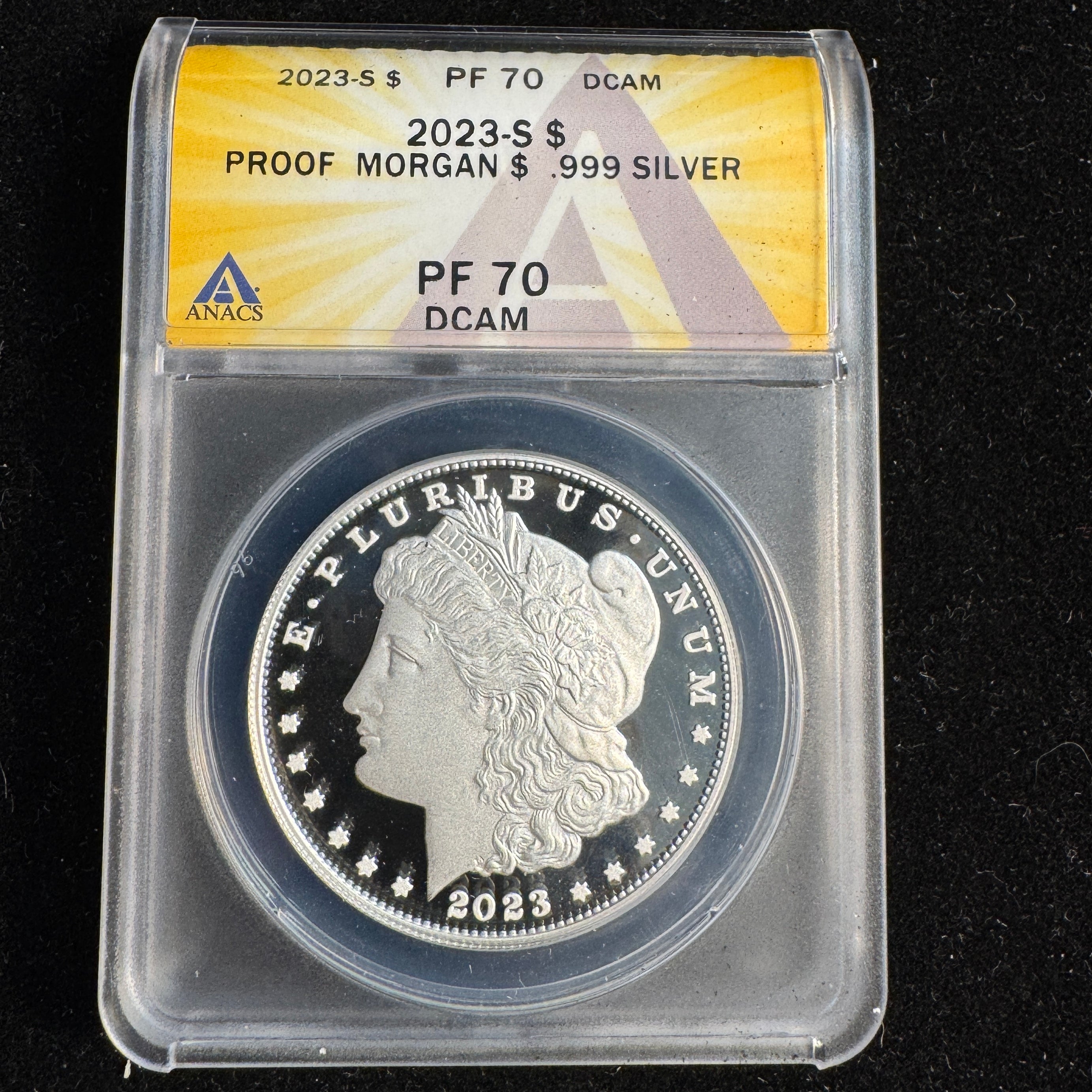 2023-S Proof Morgan Silver Dollar, ANACS PF-70 DCAM